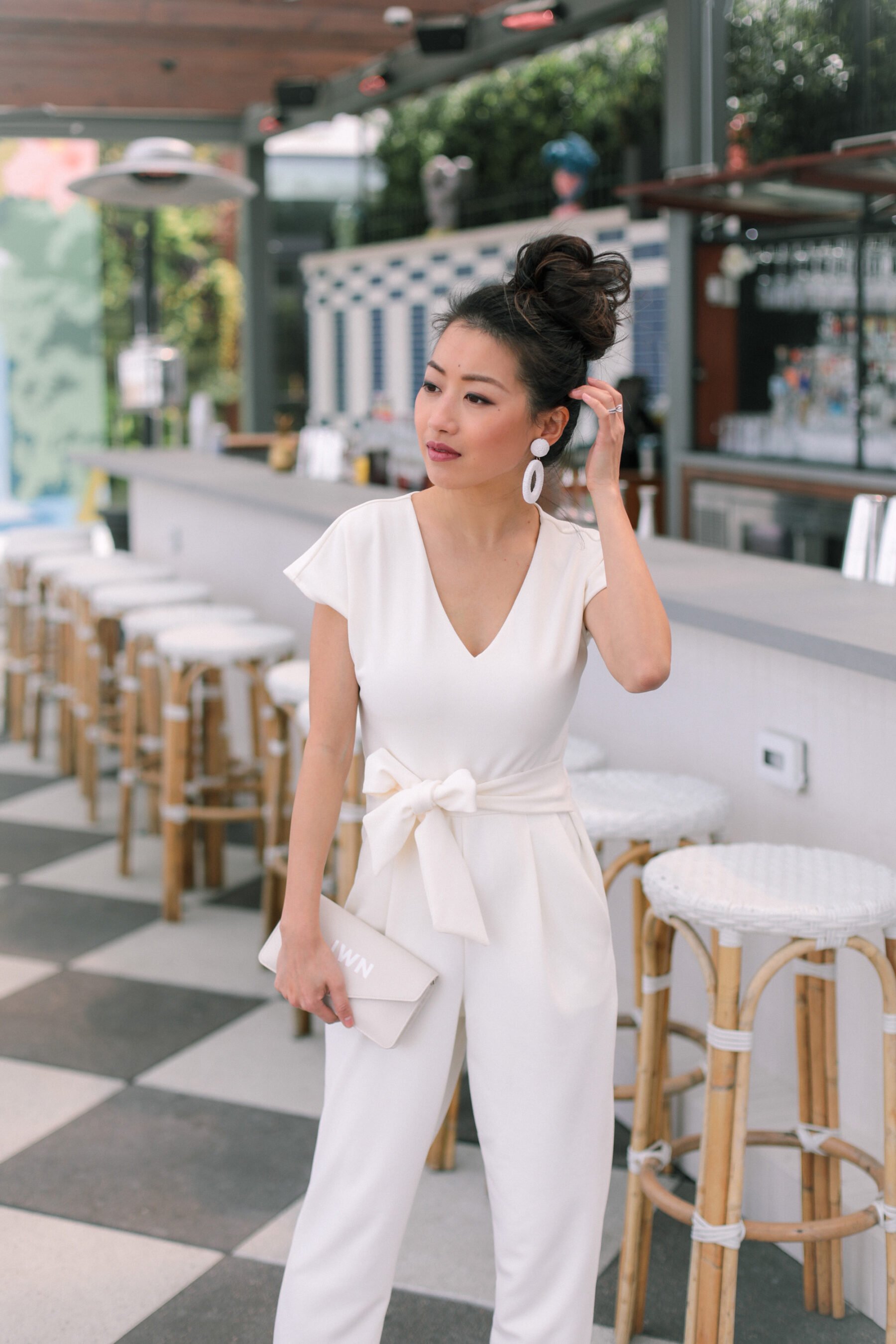 white jumpsuit summer going out date night outfit ideas