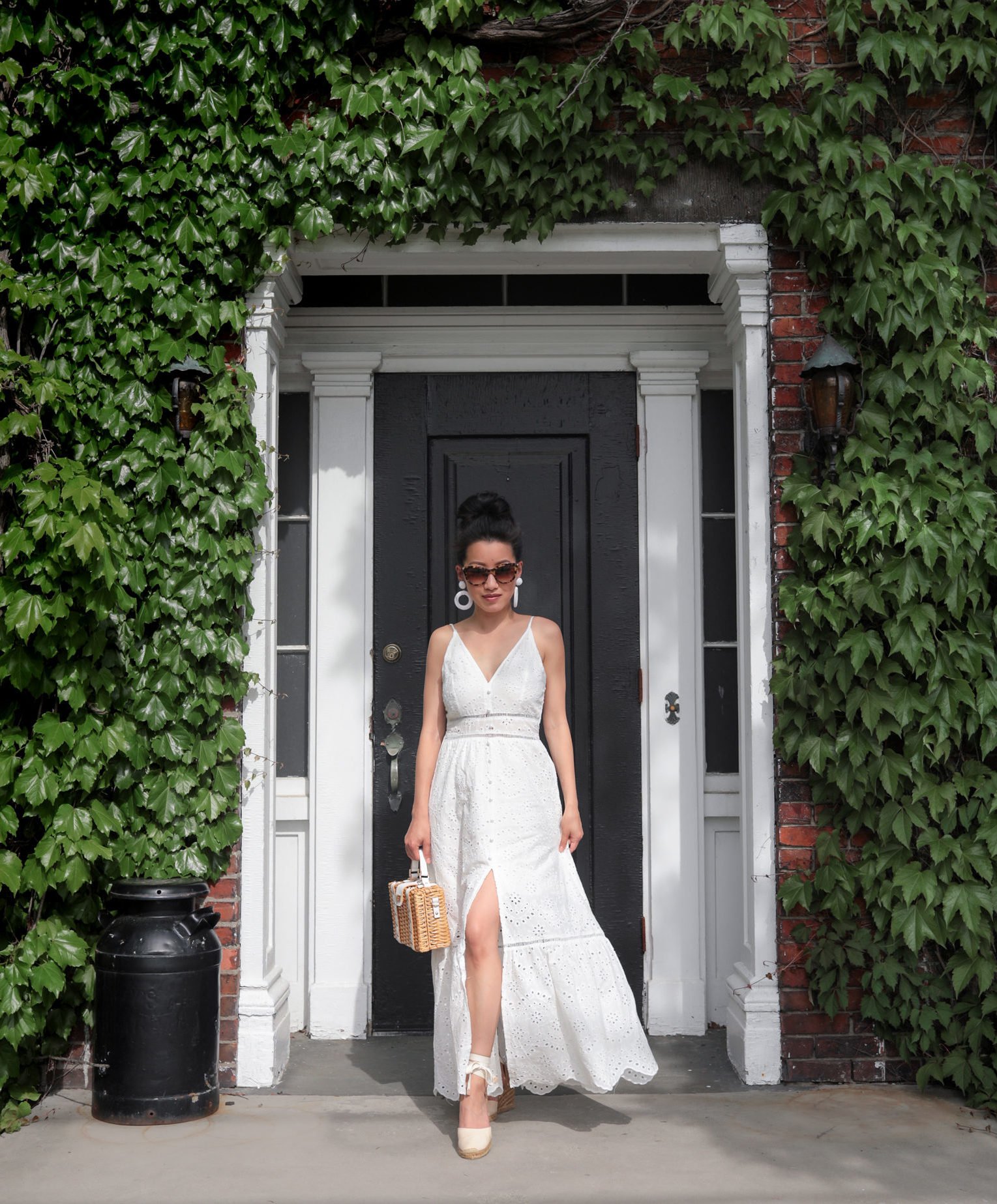 summer white eyelet lace maxi skirt dress for petites