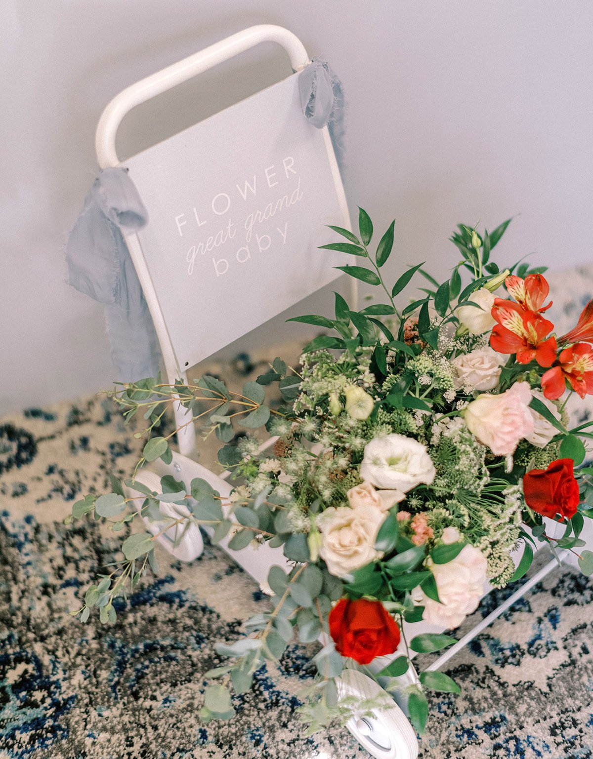 wedding flower girl baby walker cart