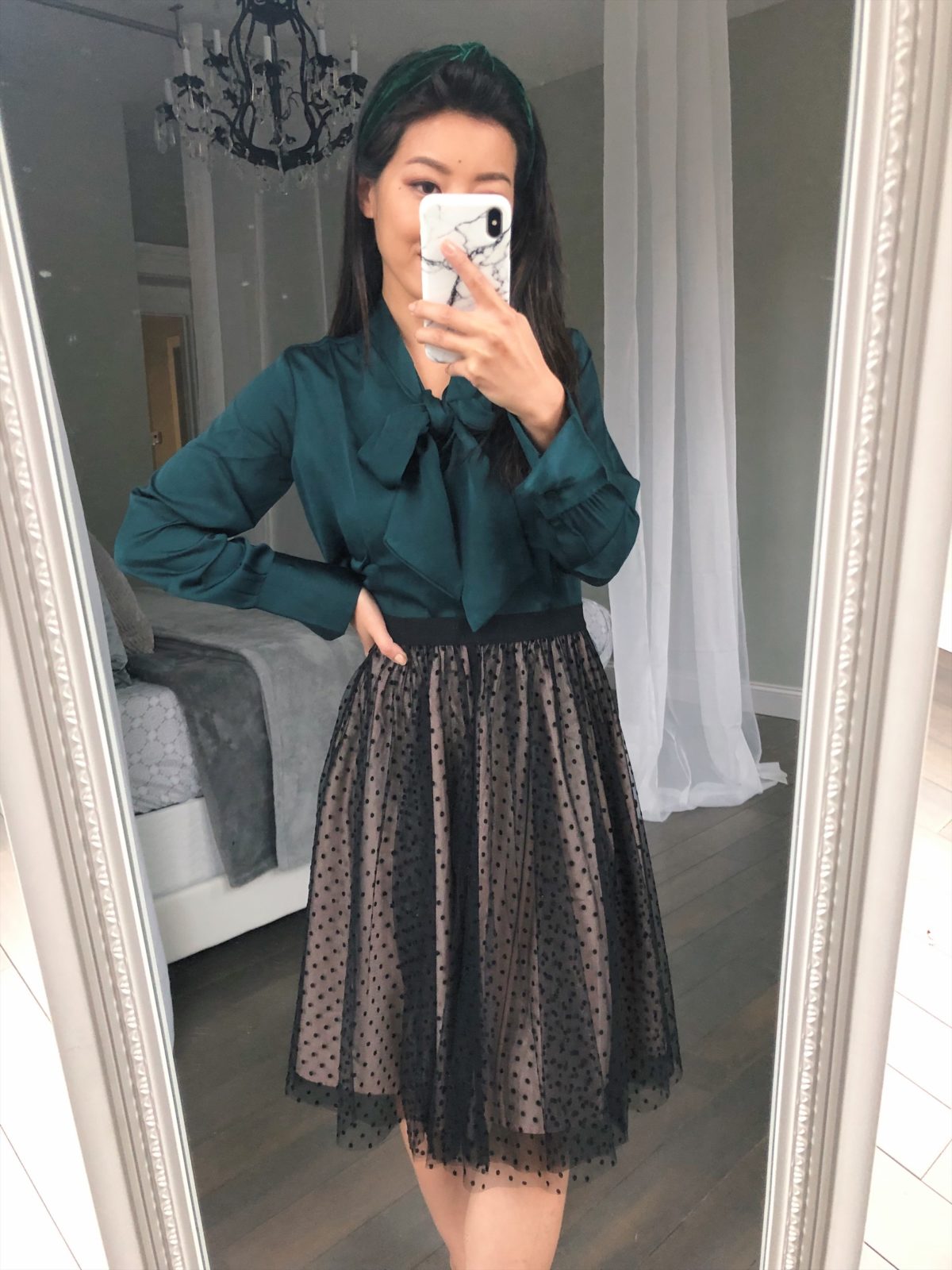 ann taylor petite holiday outfit tulle skirt