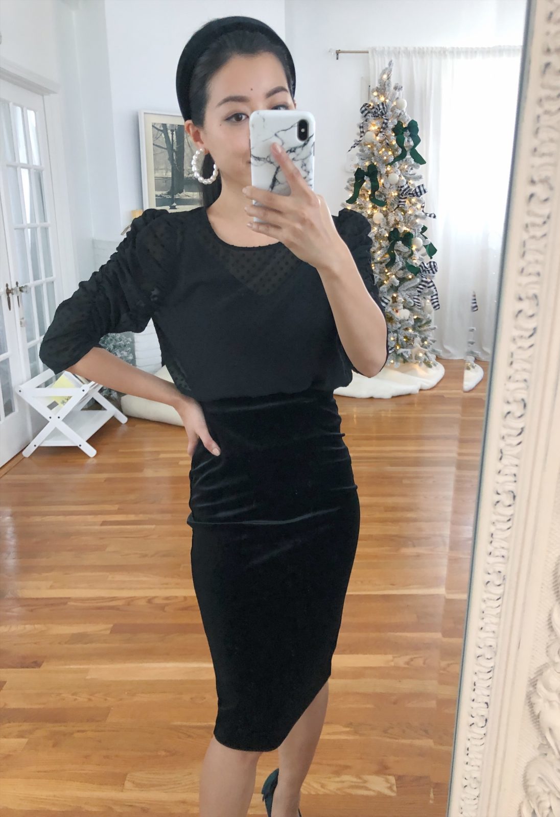 velvet pencil skirt petite work party