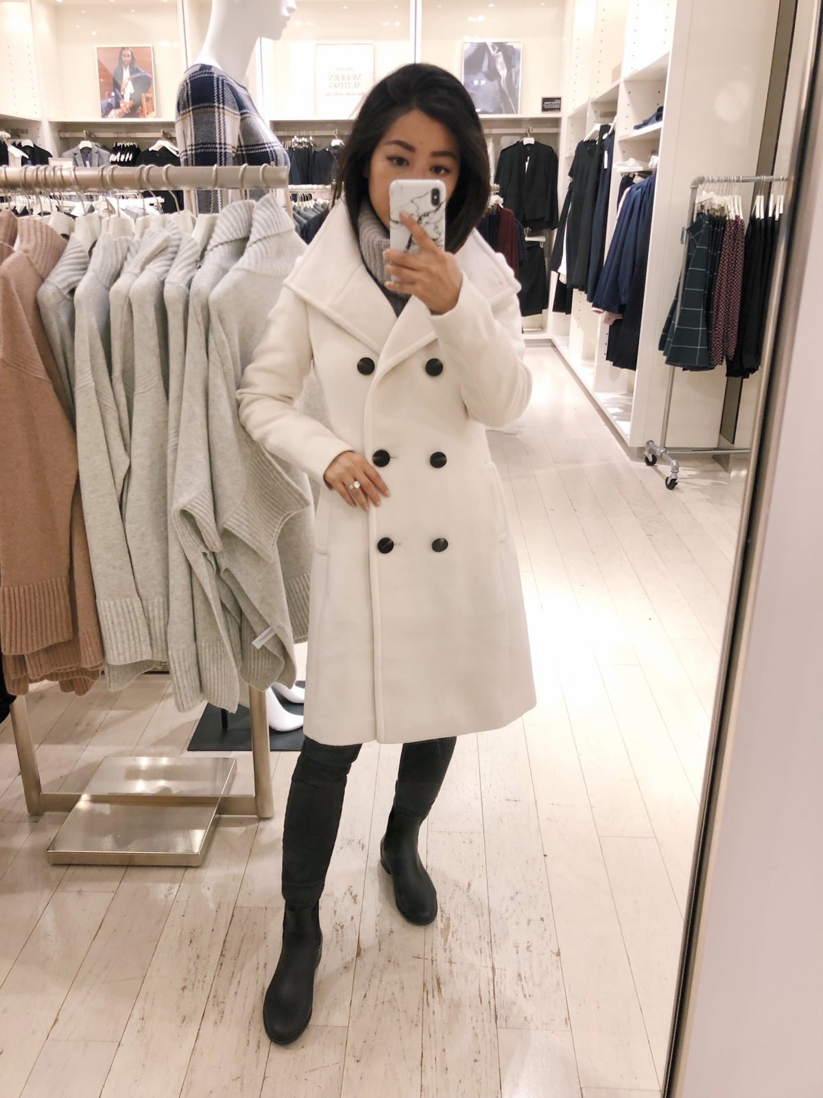 winter white wool coat by ann taylor petite