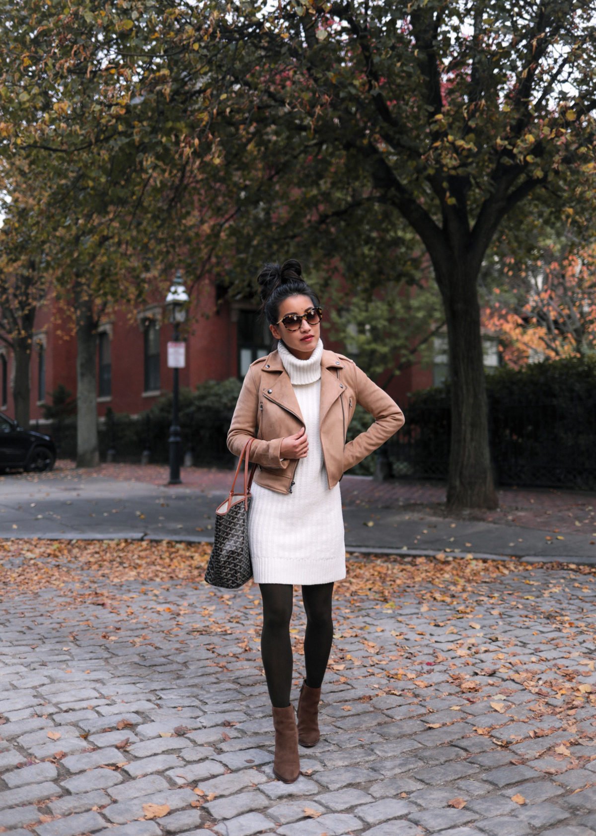 turtleneck sweater dress - petite fall winter outfit