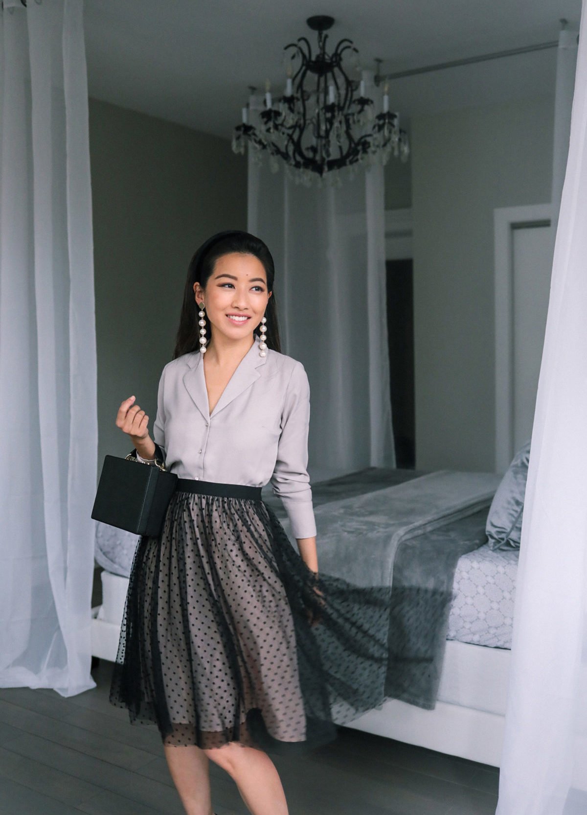 petite tulle skirt classy holiday party outfit