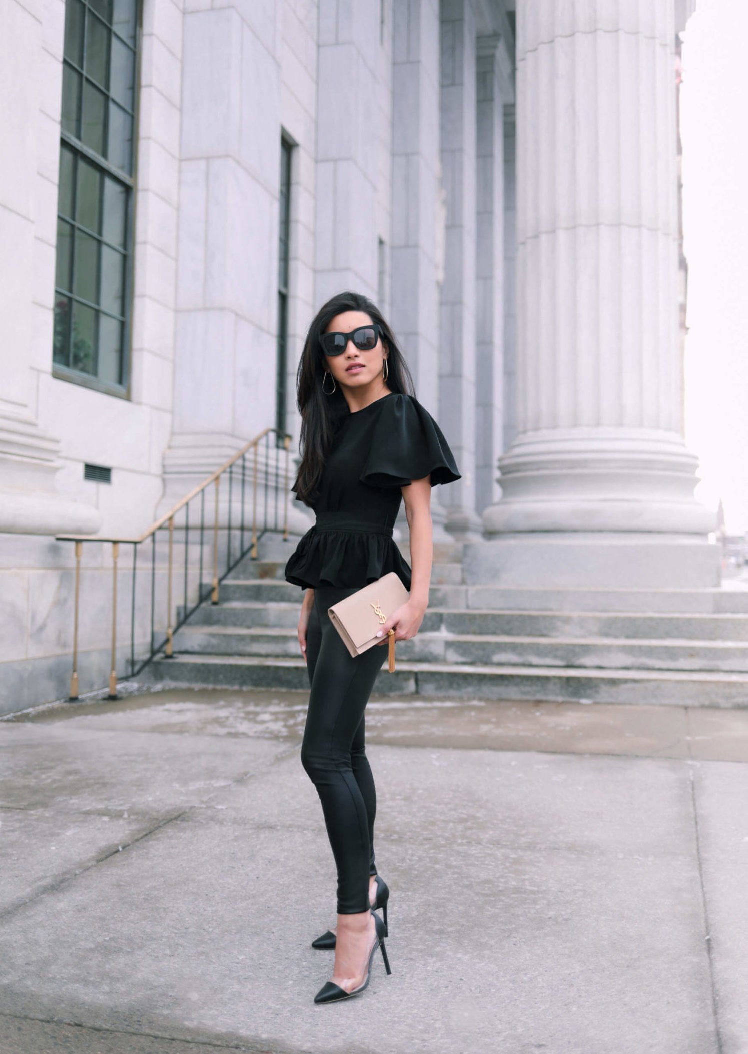 petite faux leather leggings