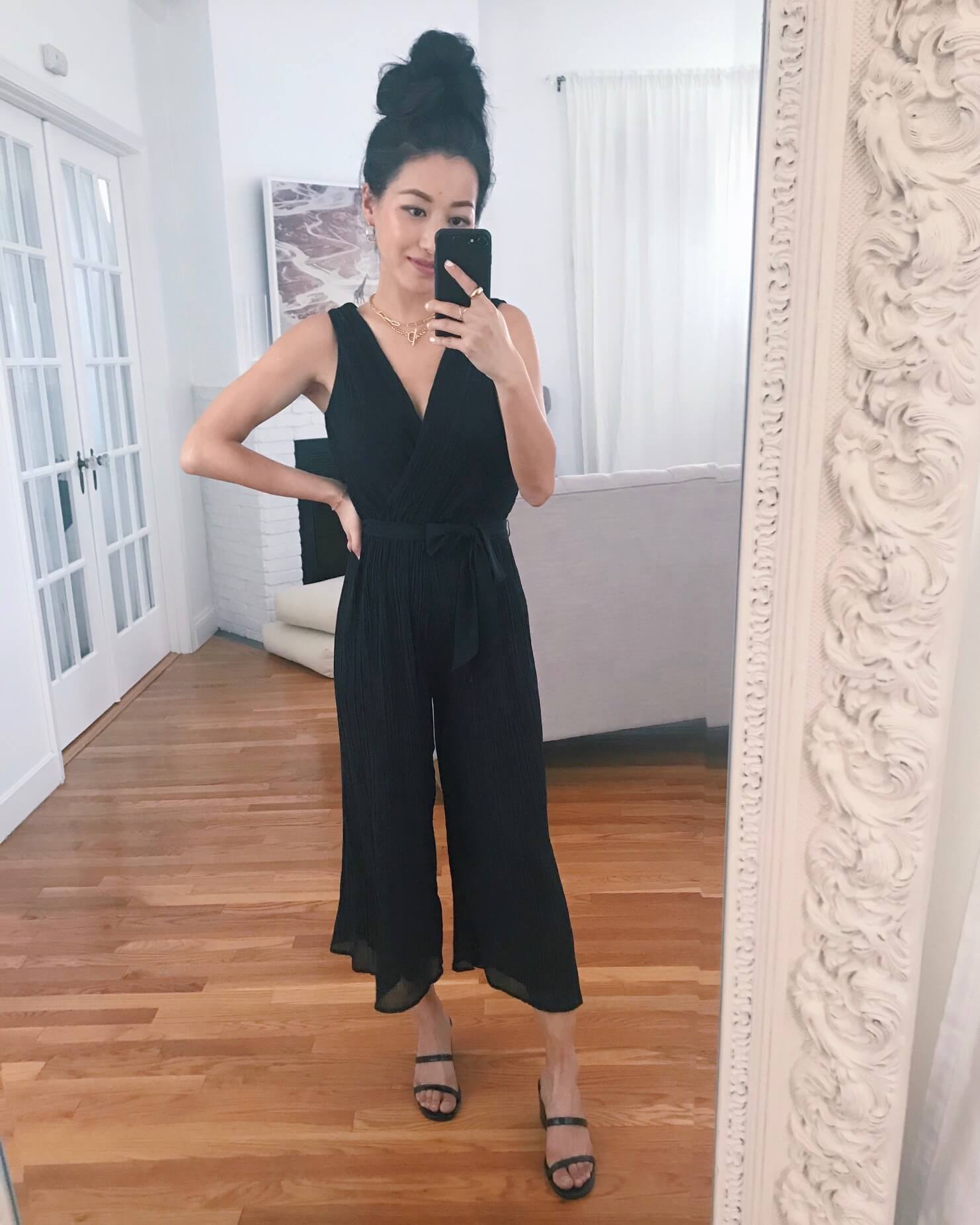 Petite black Express jumpsuit sale