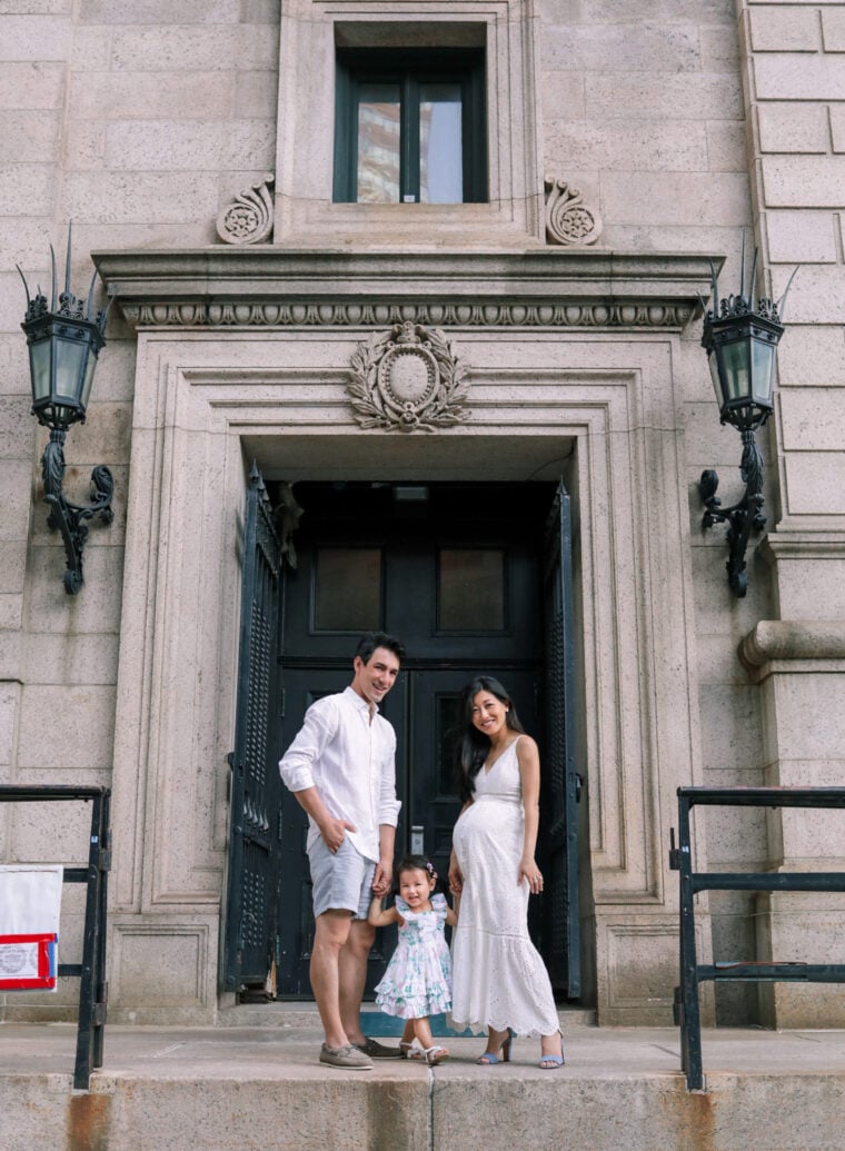 boston public library wedding anniversary maternity photos