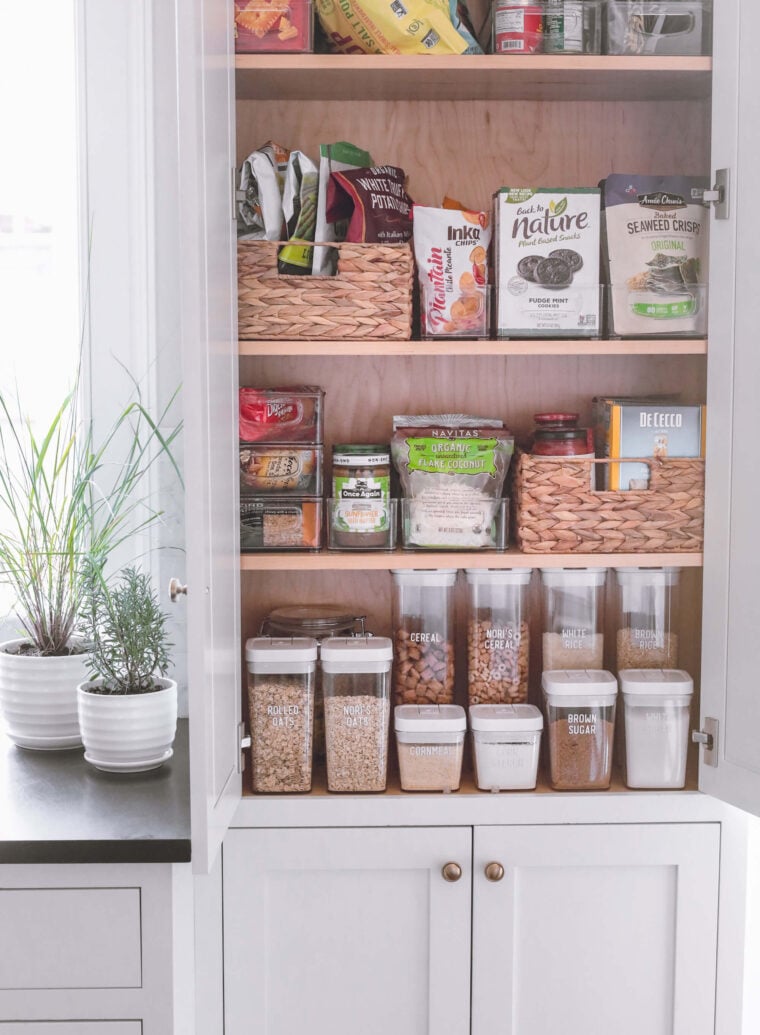 ktichen pantry organization clear bins airtight canisters