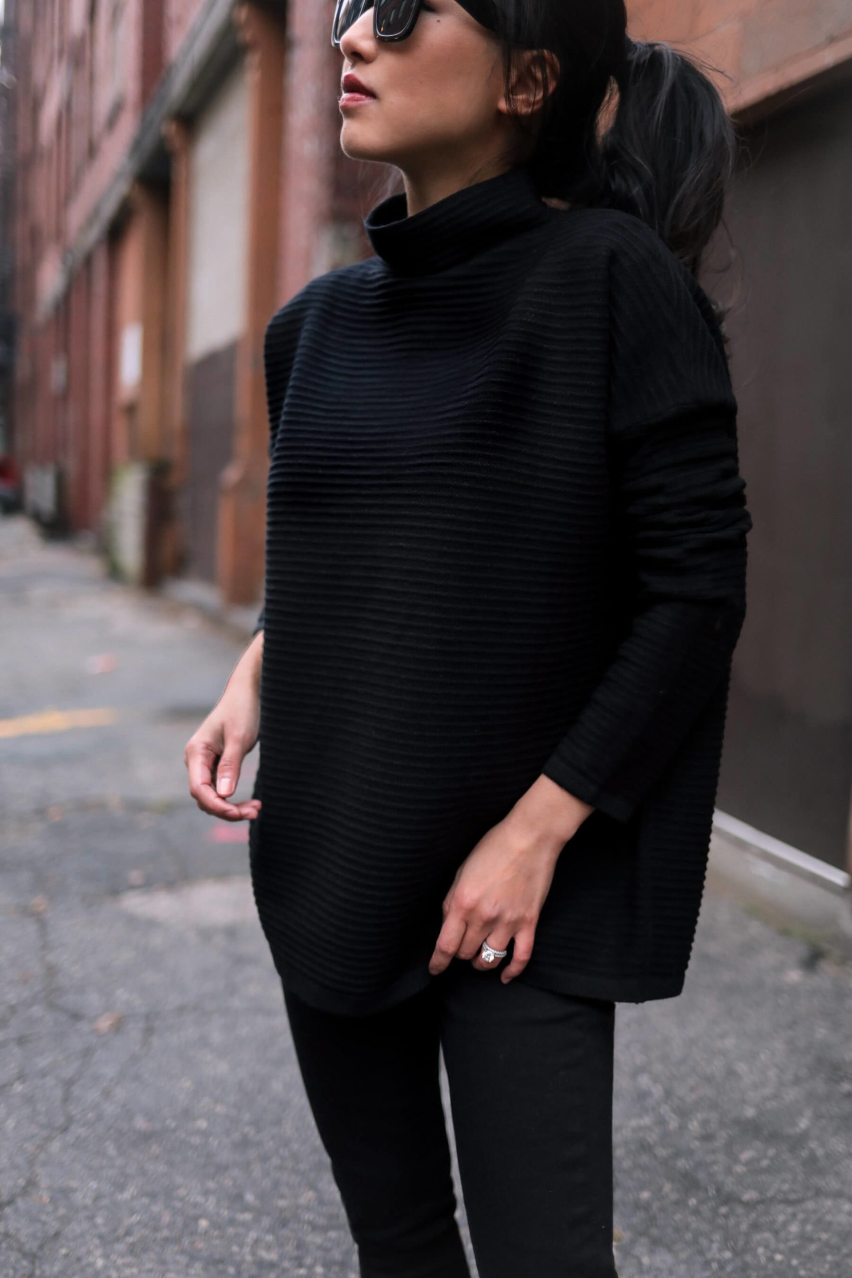 oversized black tunic sweaters for petites