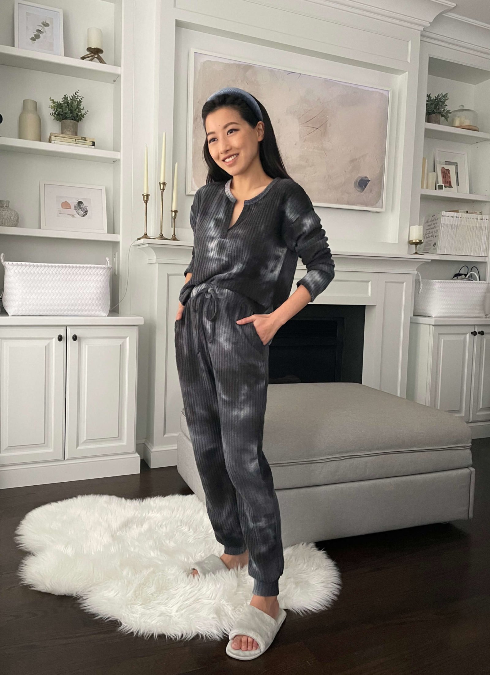 tie dye waffle joggers set petite loungewear