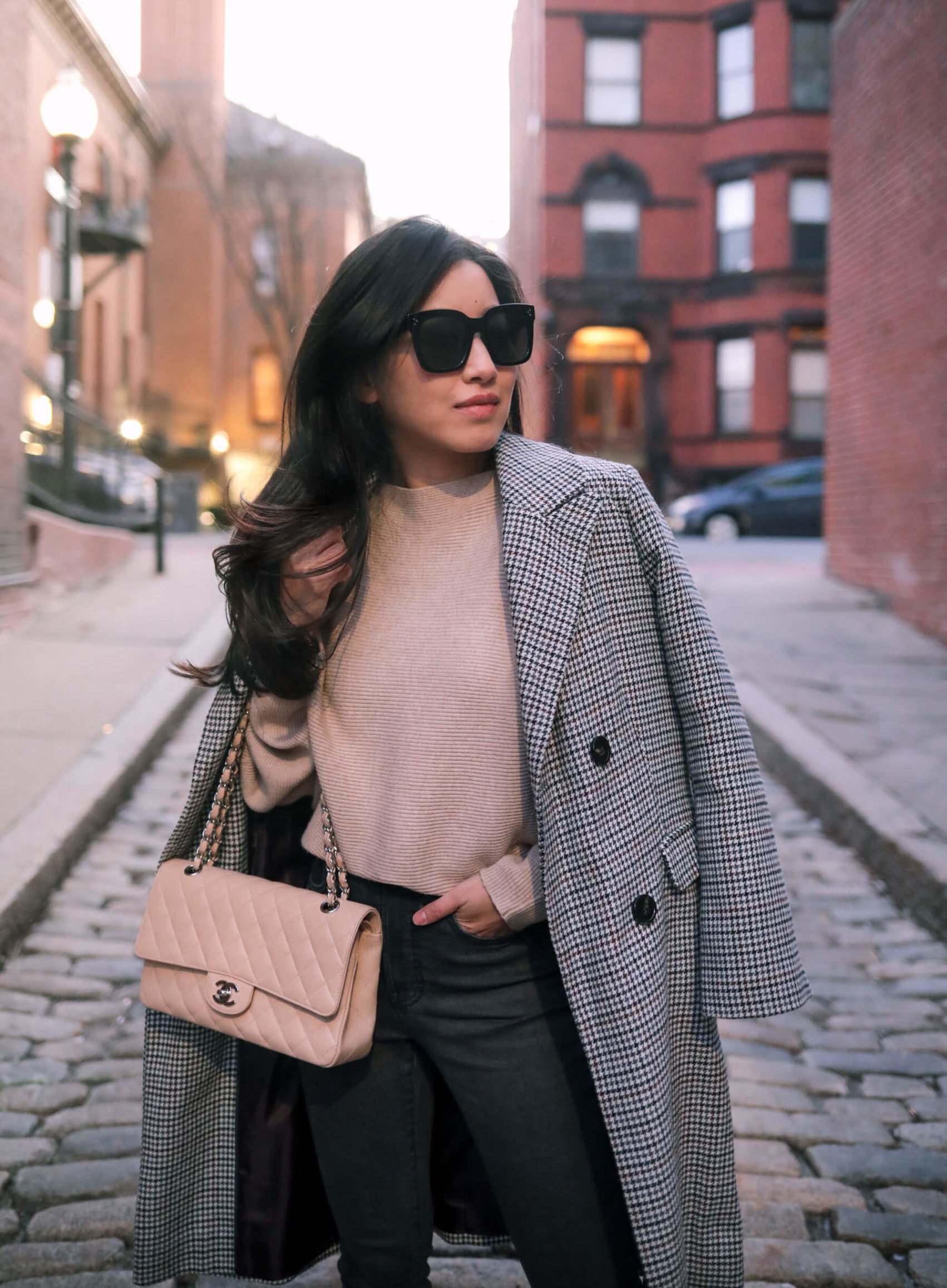 petite plaid coat chanel medium flap bag