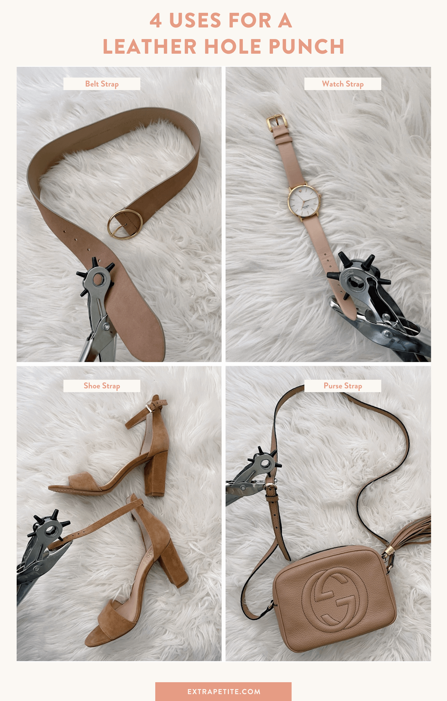 how to shorten a purse strap punch extra belt holes