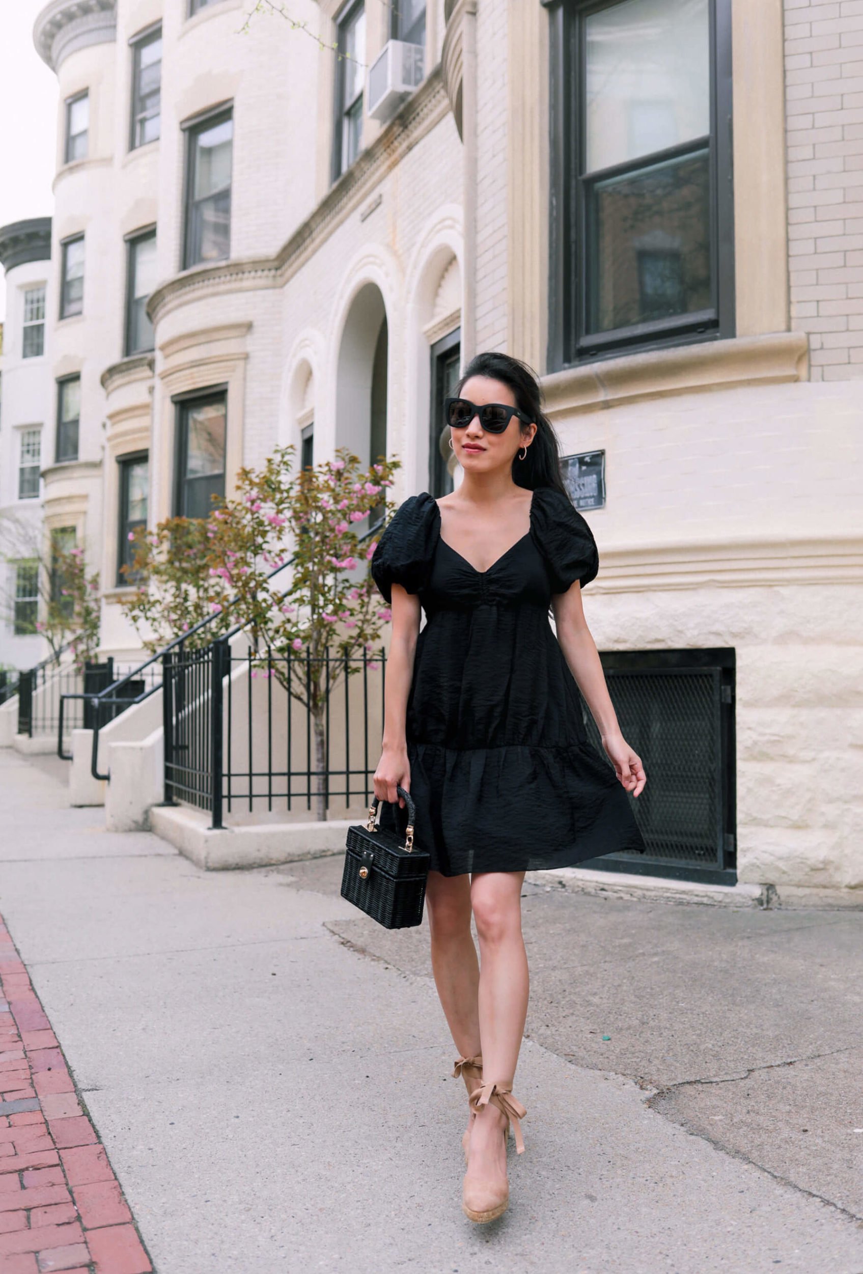 black summer mini dress