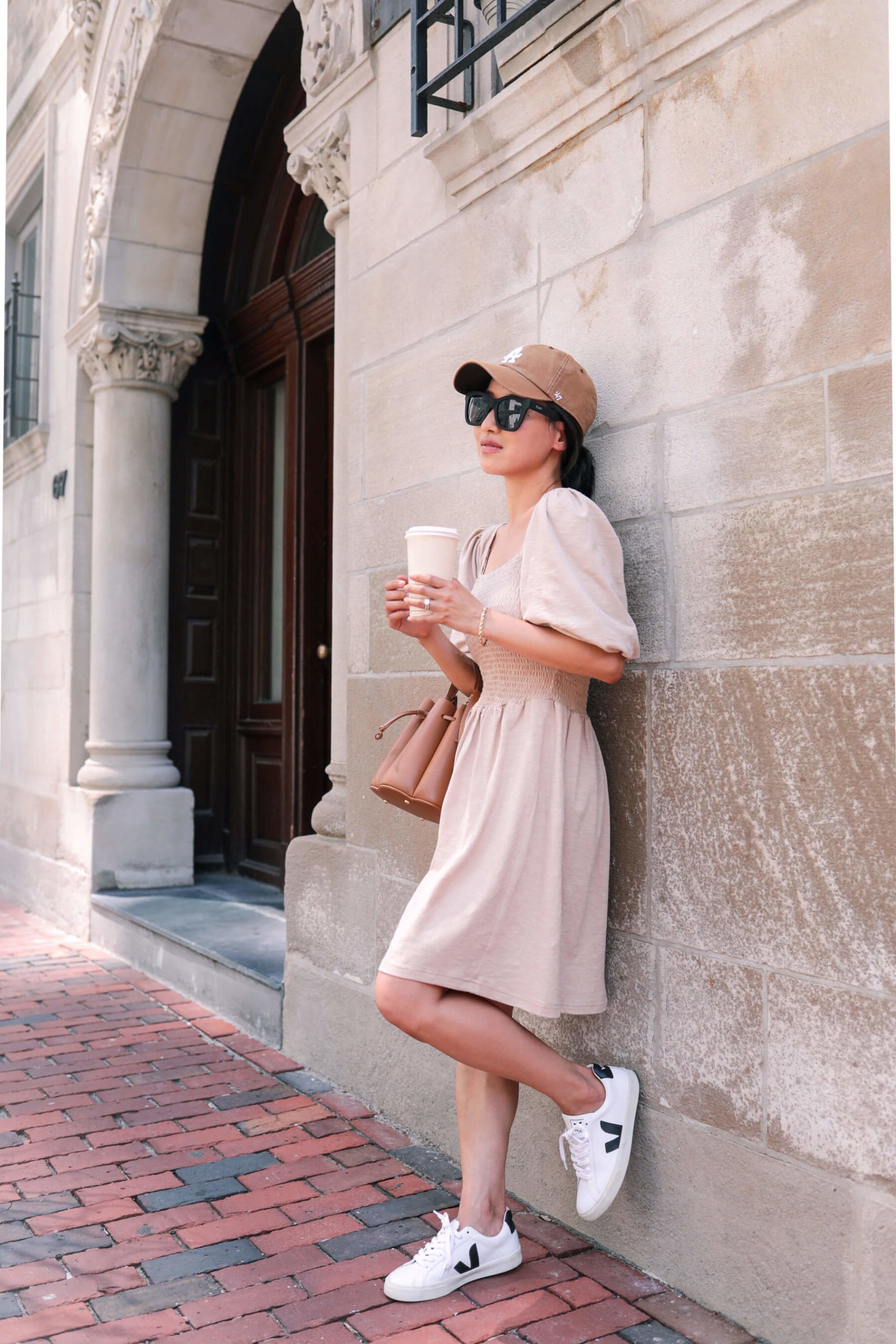 casual neutral summer dress