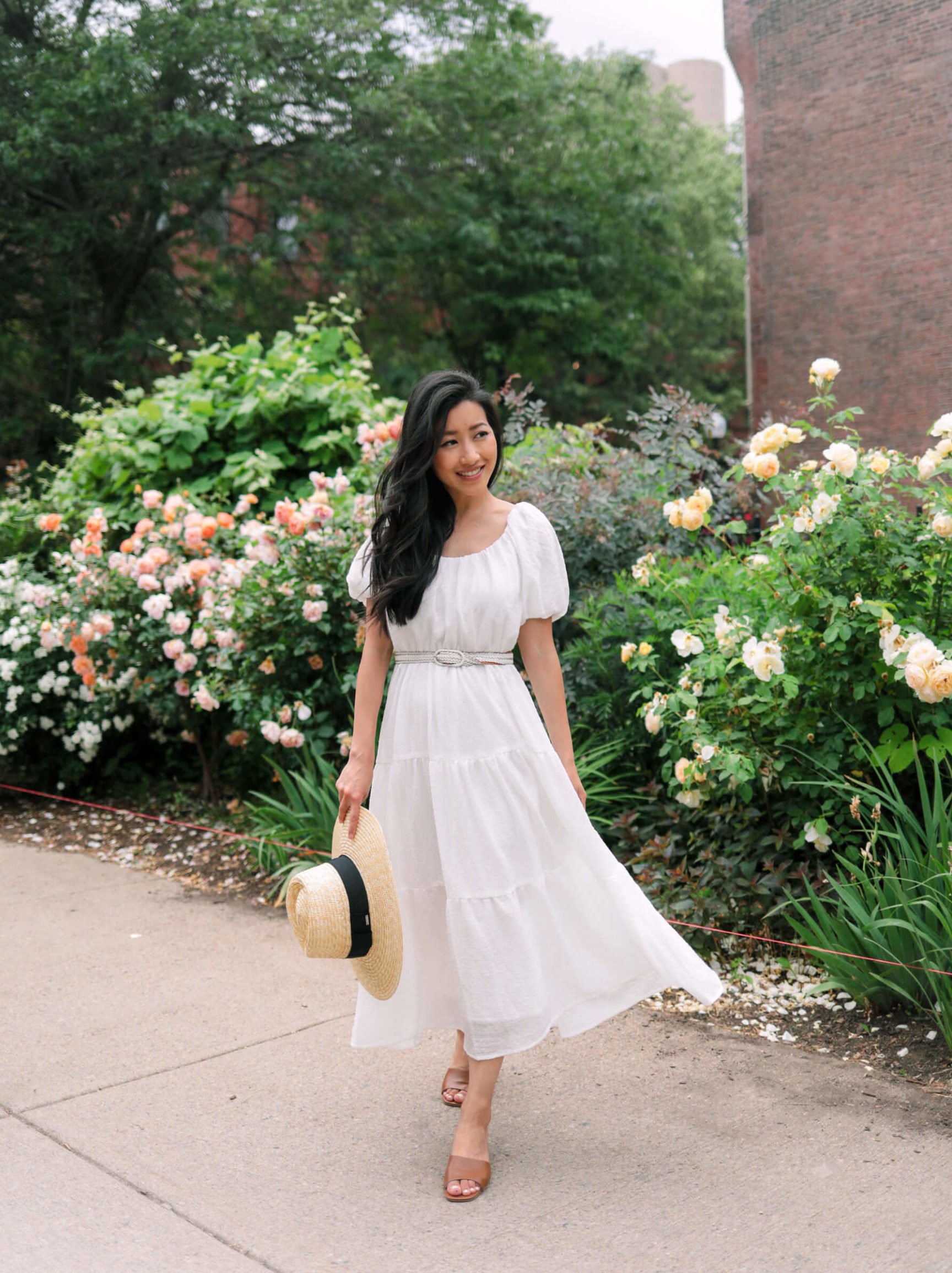 petites flowy white maxi dress bridal shower