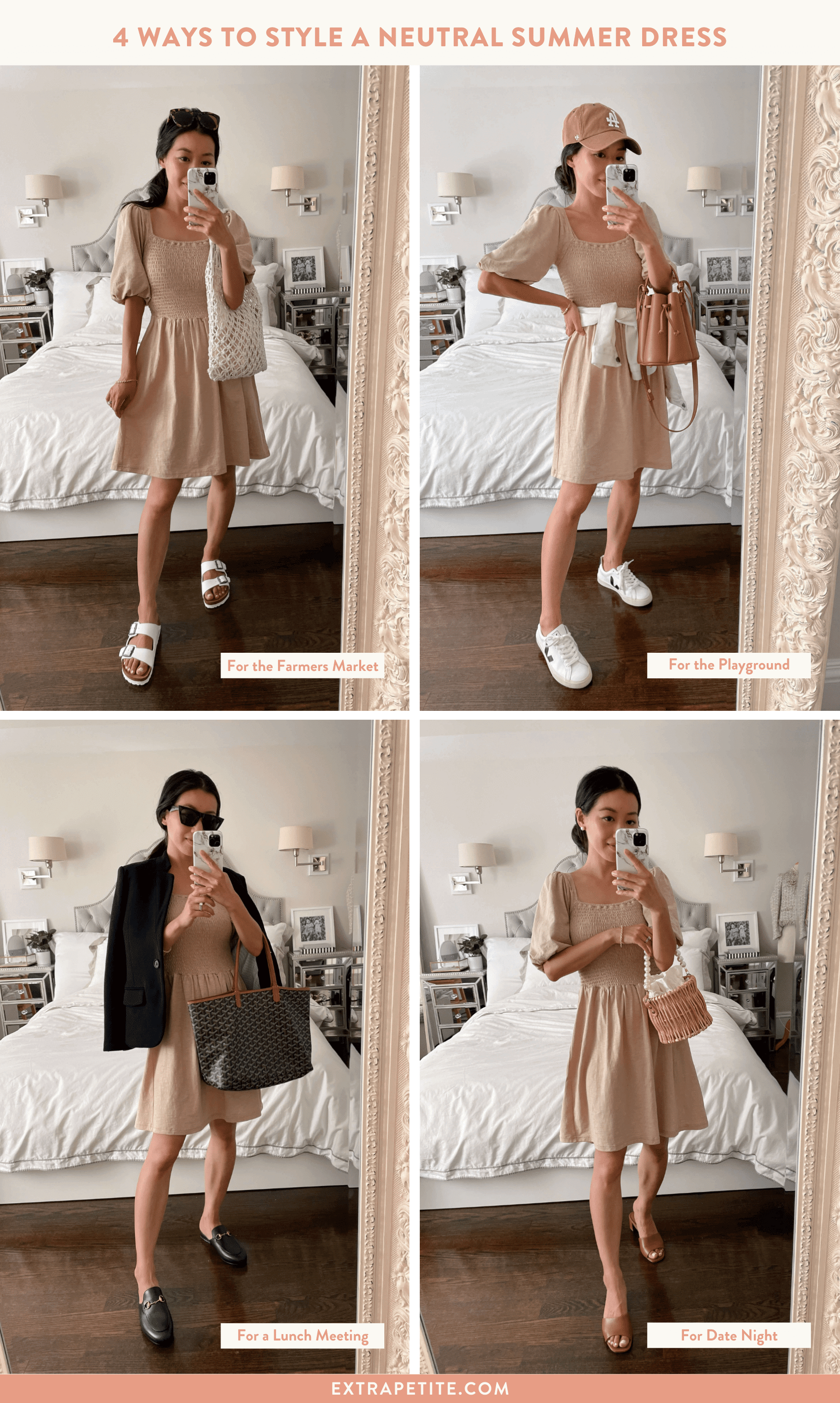 4 ways to style a neutral summer dress