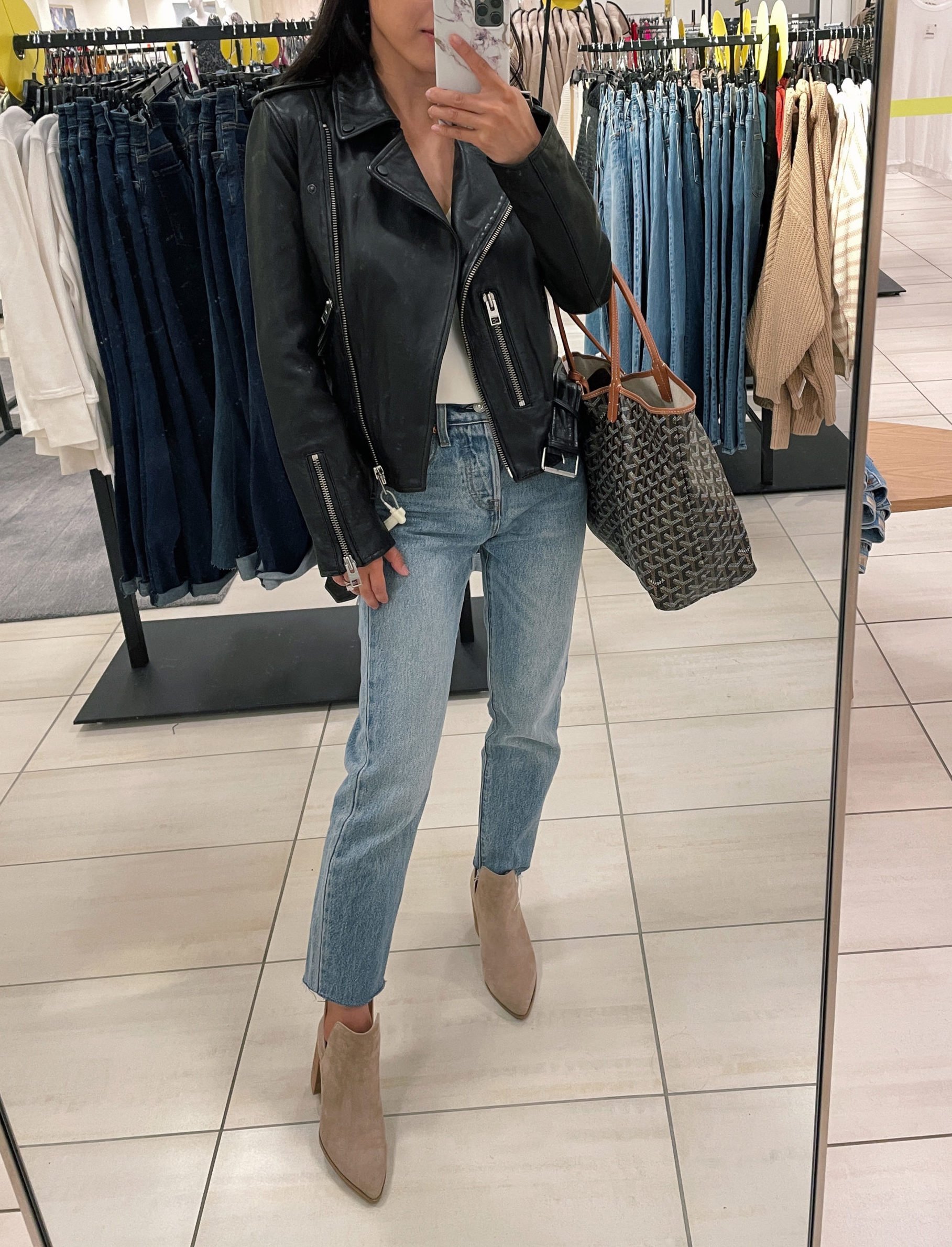 allsaints balfern petite leather jacket nordstrom sale