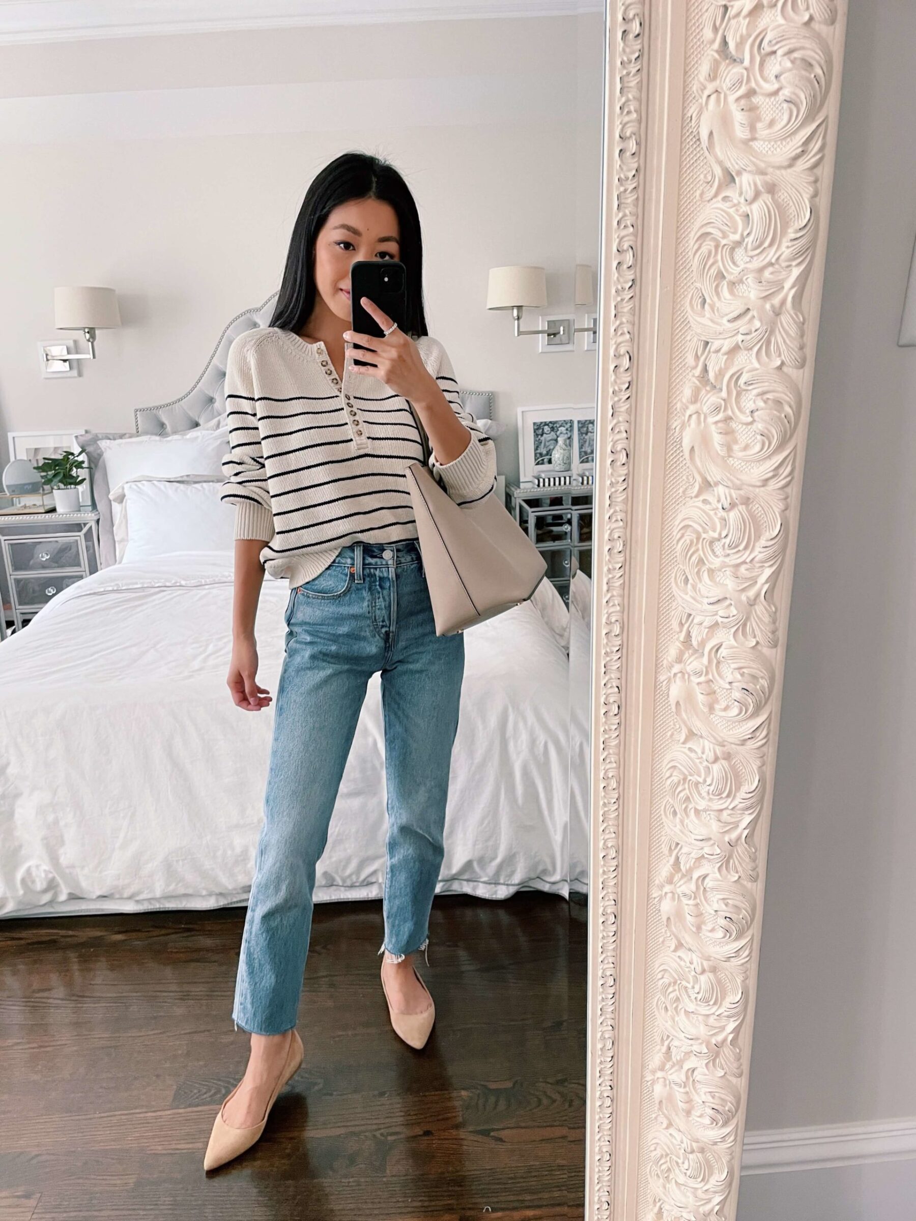 sezane leontine jumper striped sweater petite review