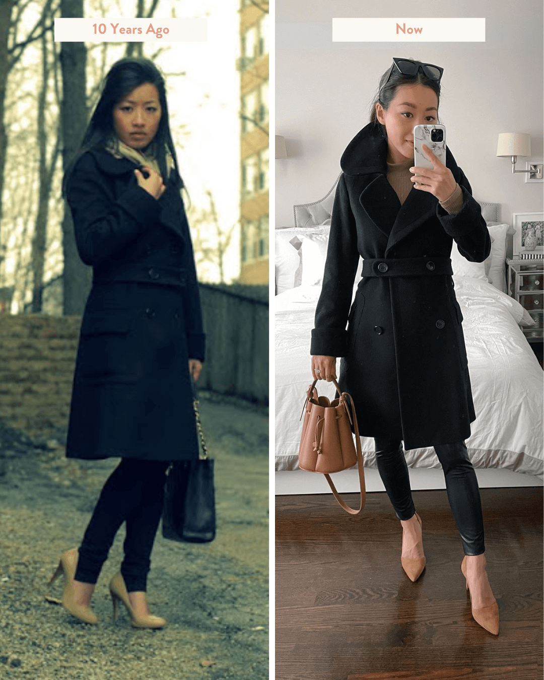how to style a petite wool coat