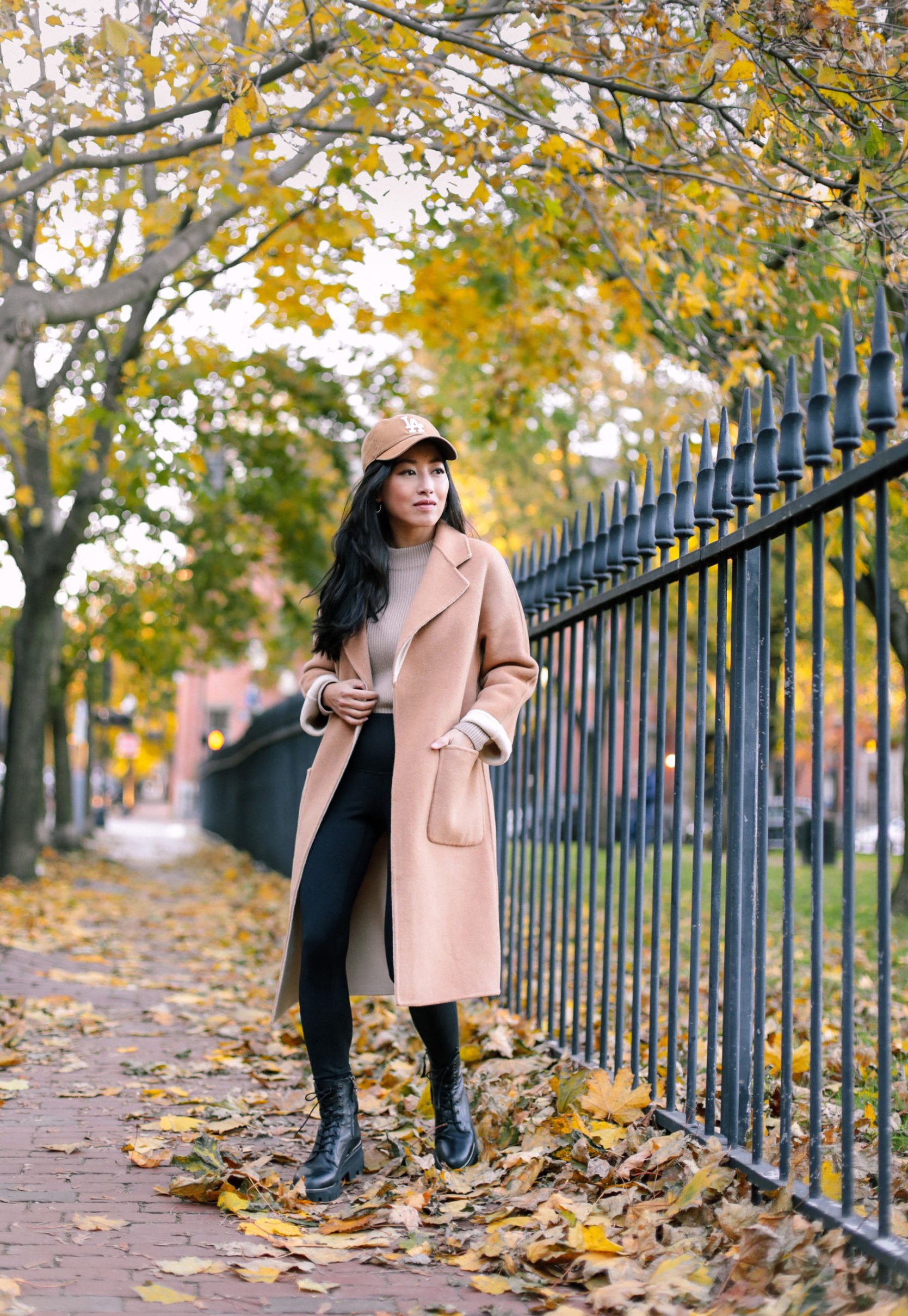 edited pieces camel coat petite sam edelman garret combat boots