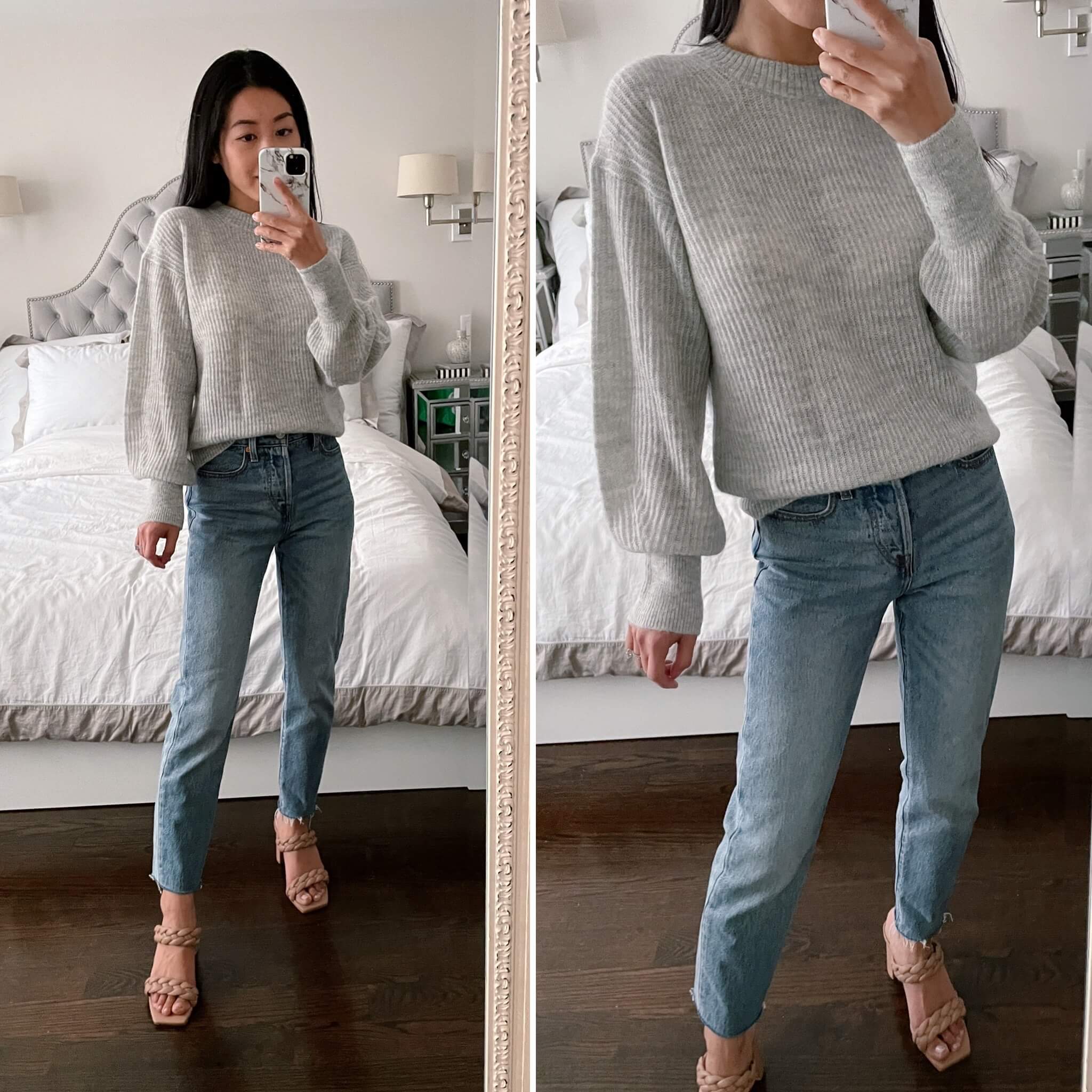 Quince petite sweater try-on review