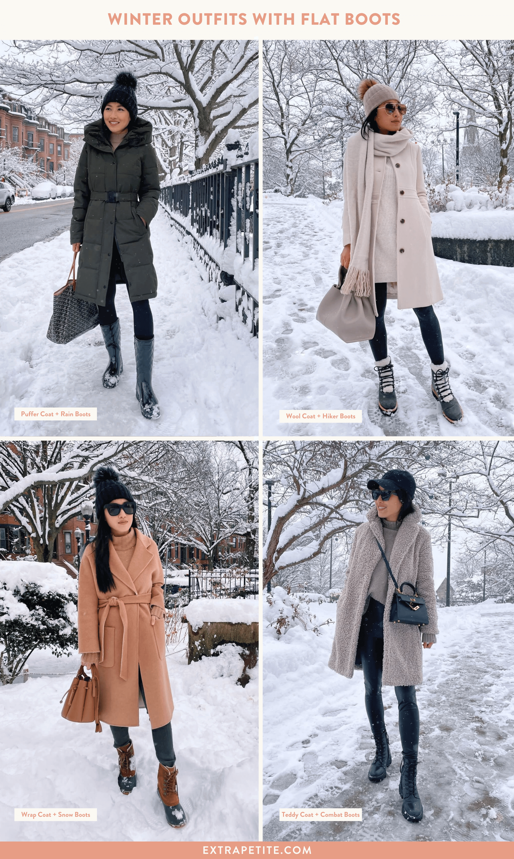 winter outfits with flat boots