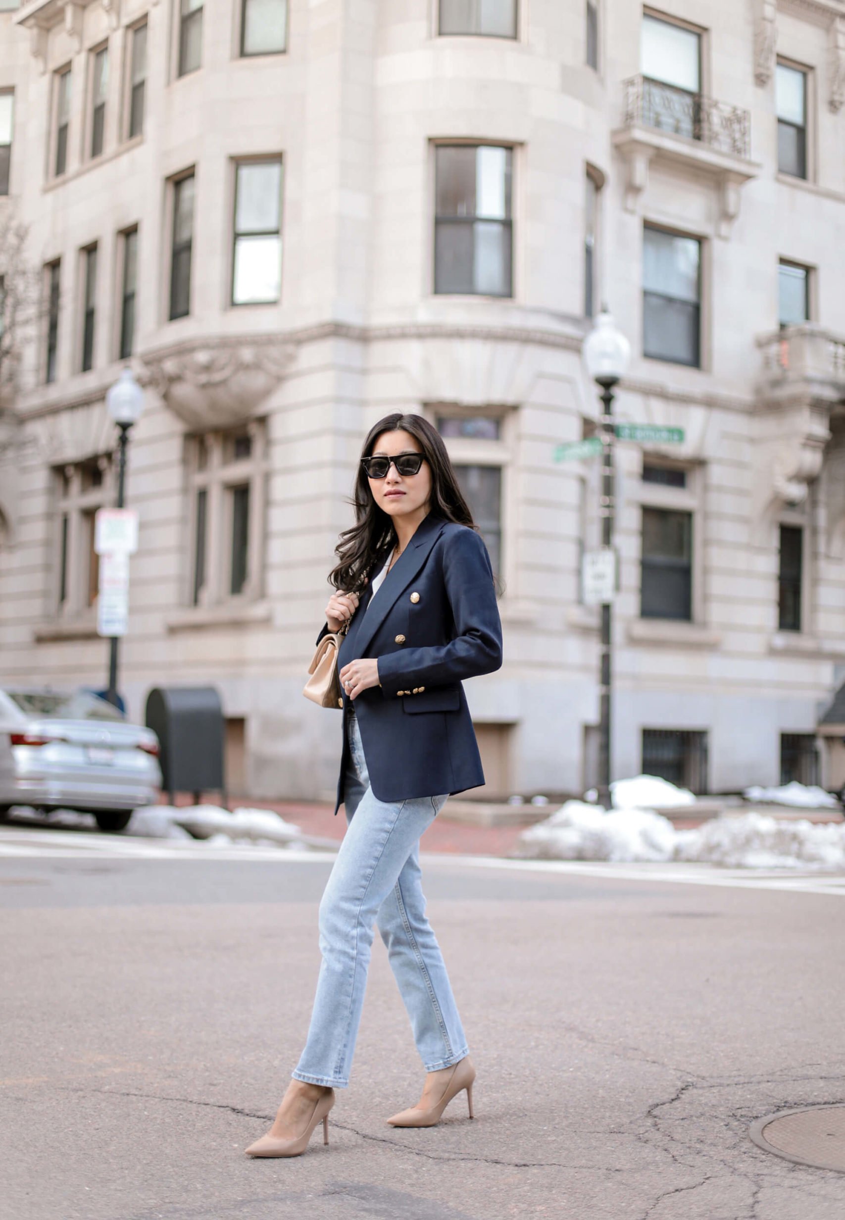 petite light wash straight leg jeans