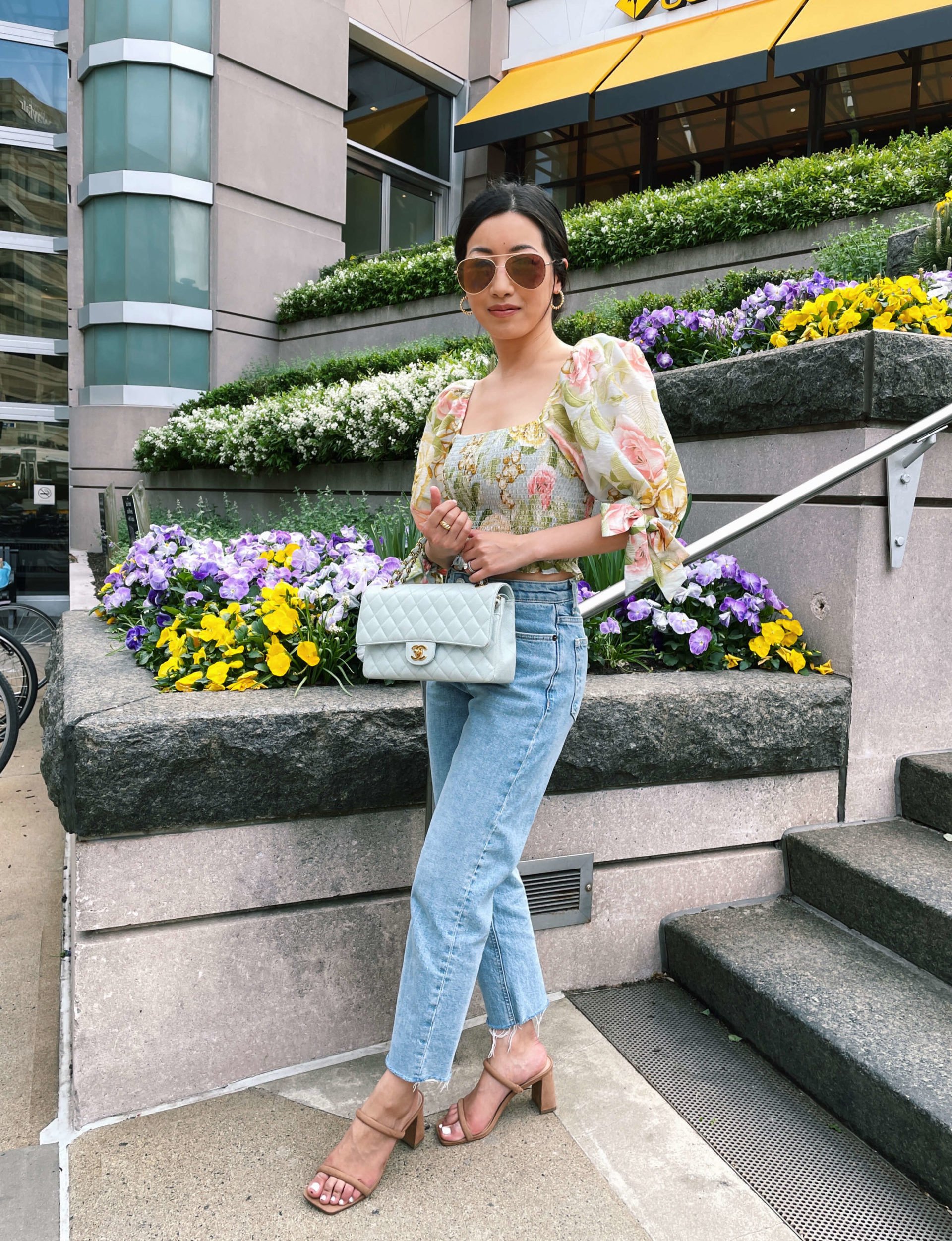 topshop straight jeans petite summer outfit