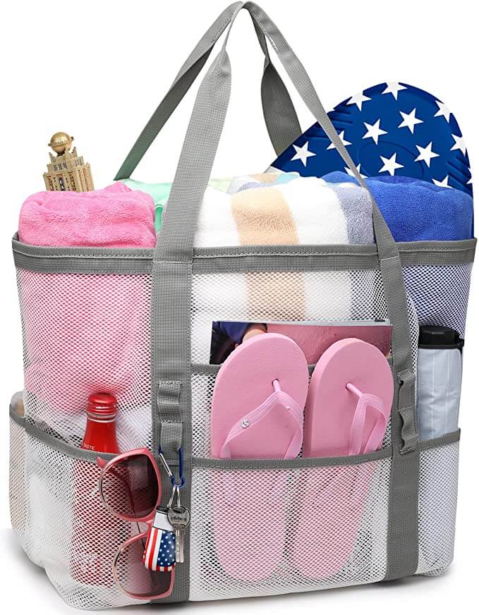 affordable mesh beach tote