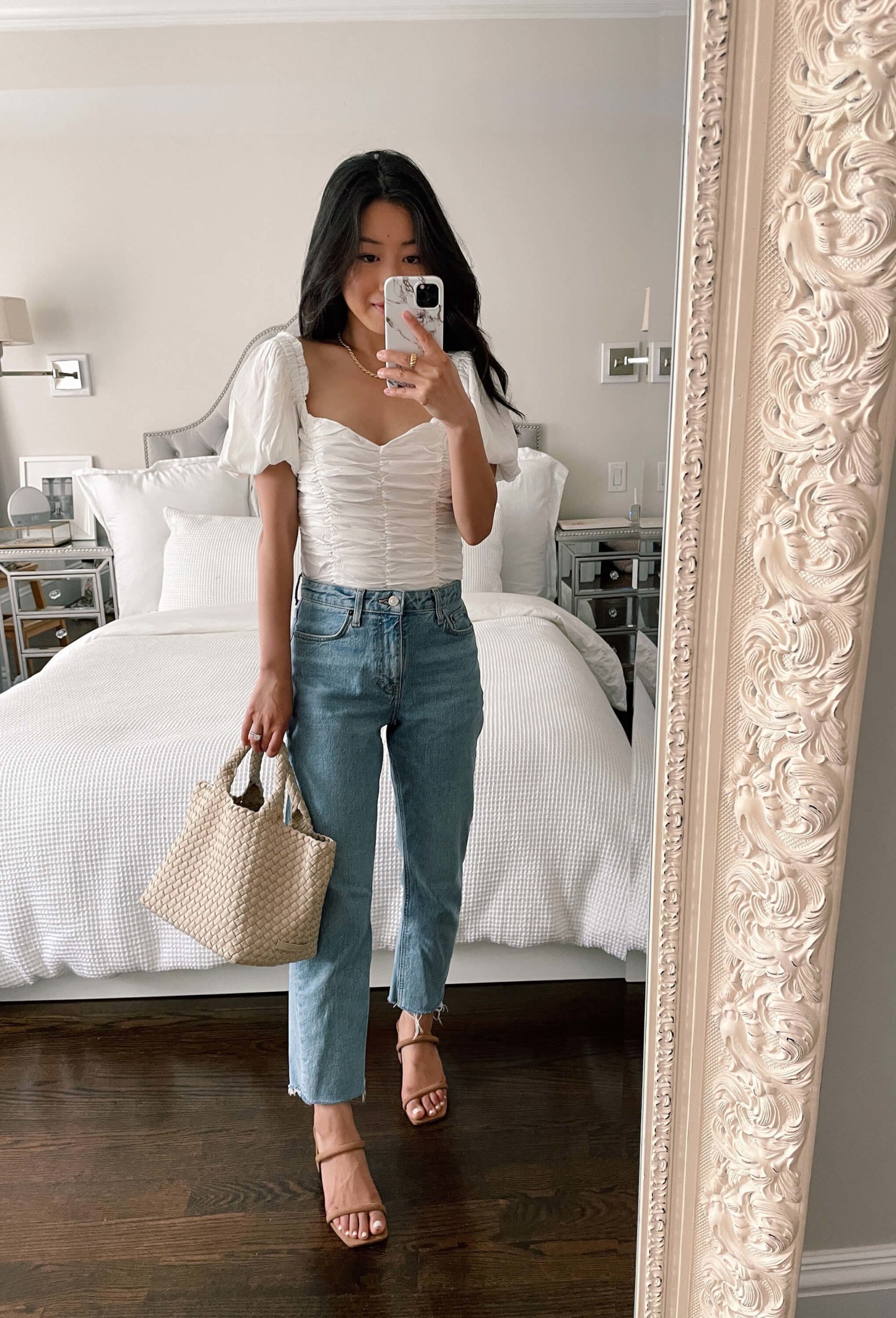 topshop jeans astr white top