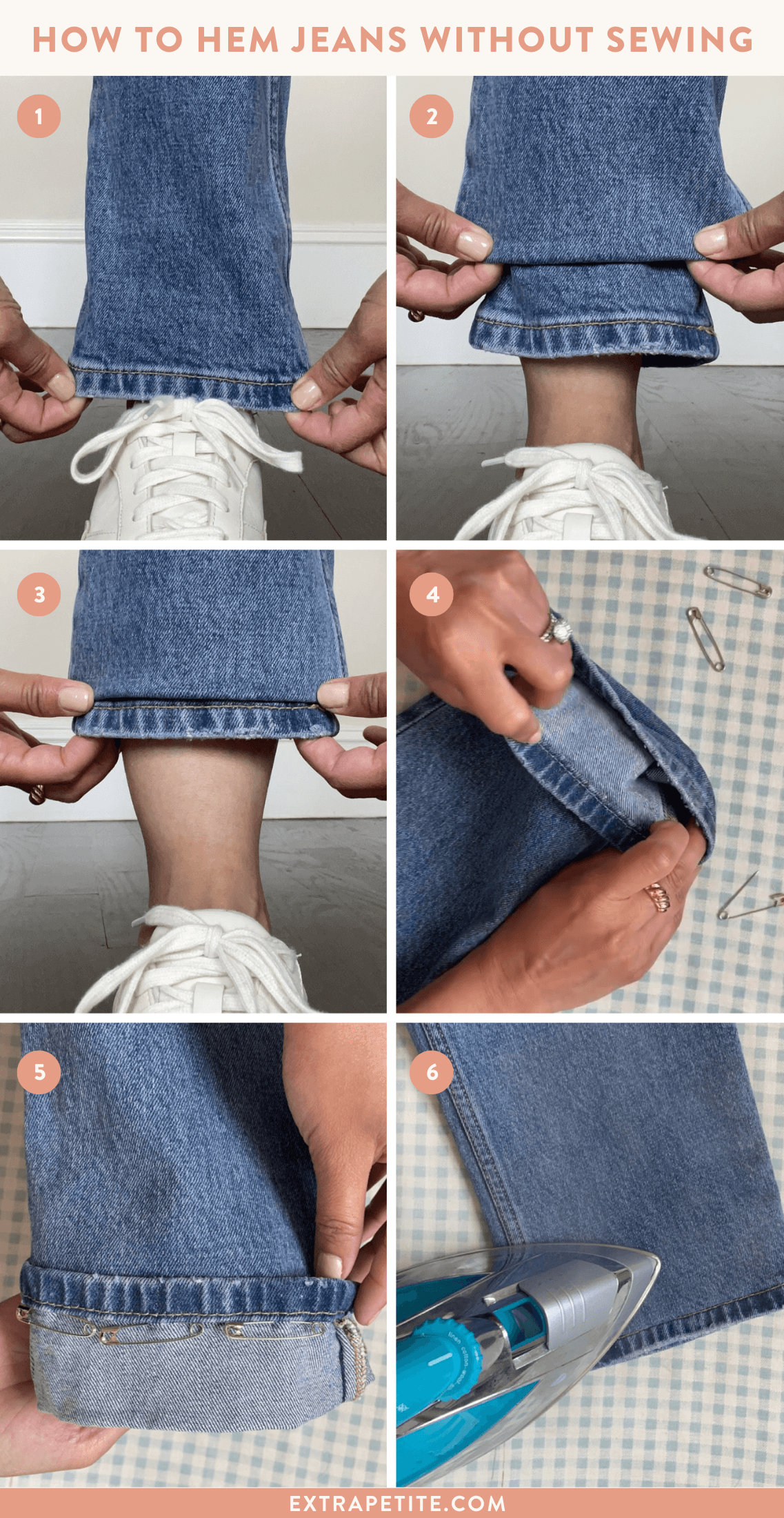 how to hem jeans without sewing