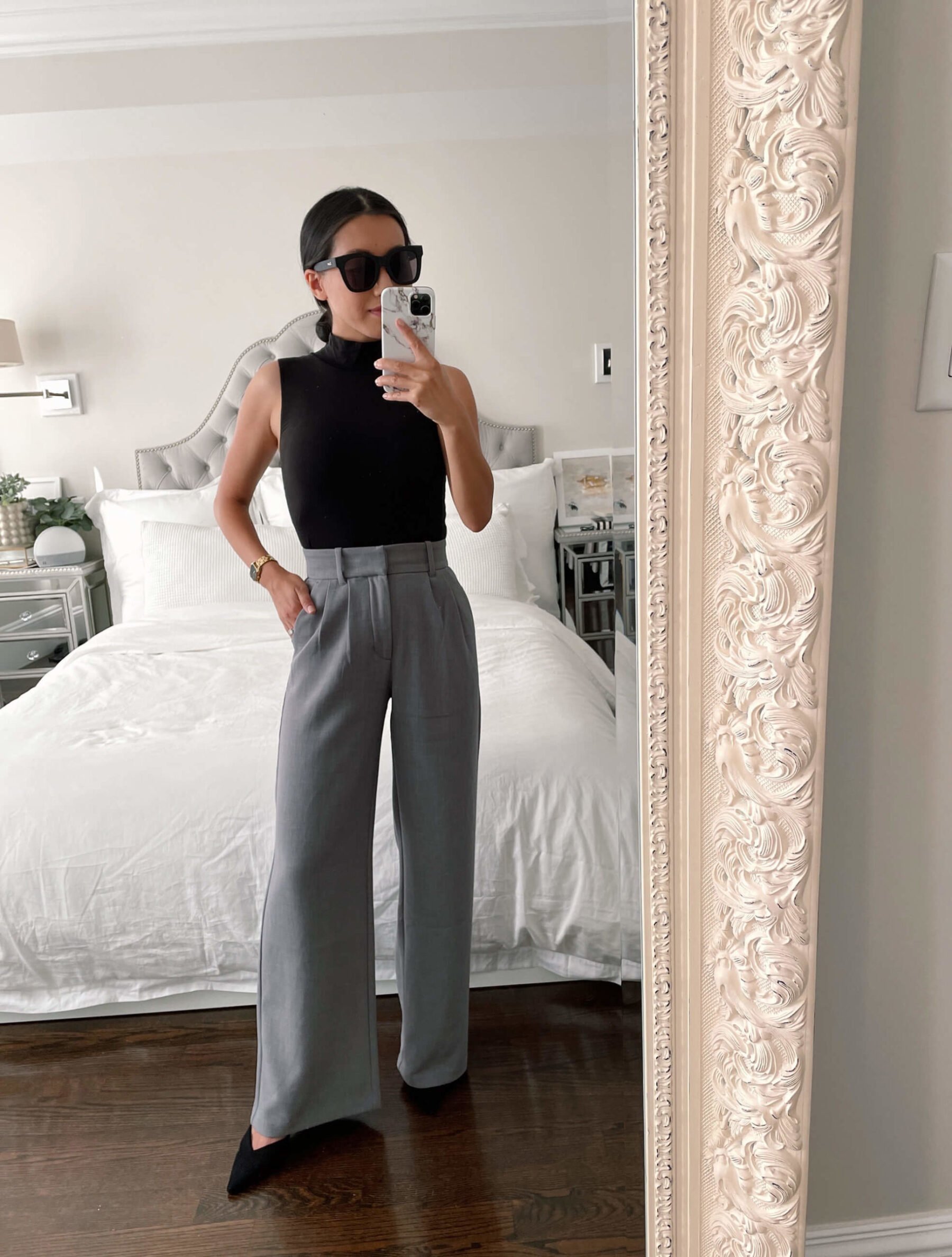 a & F petite trousers grey (1)