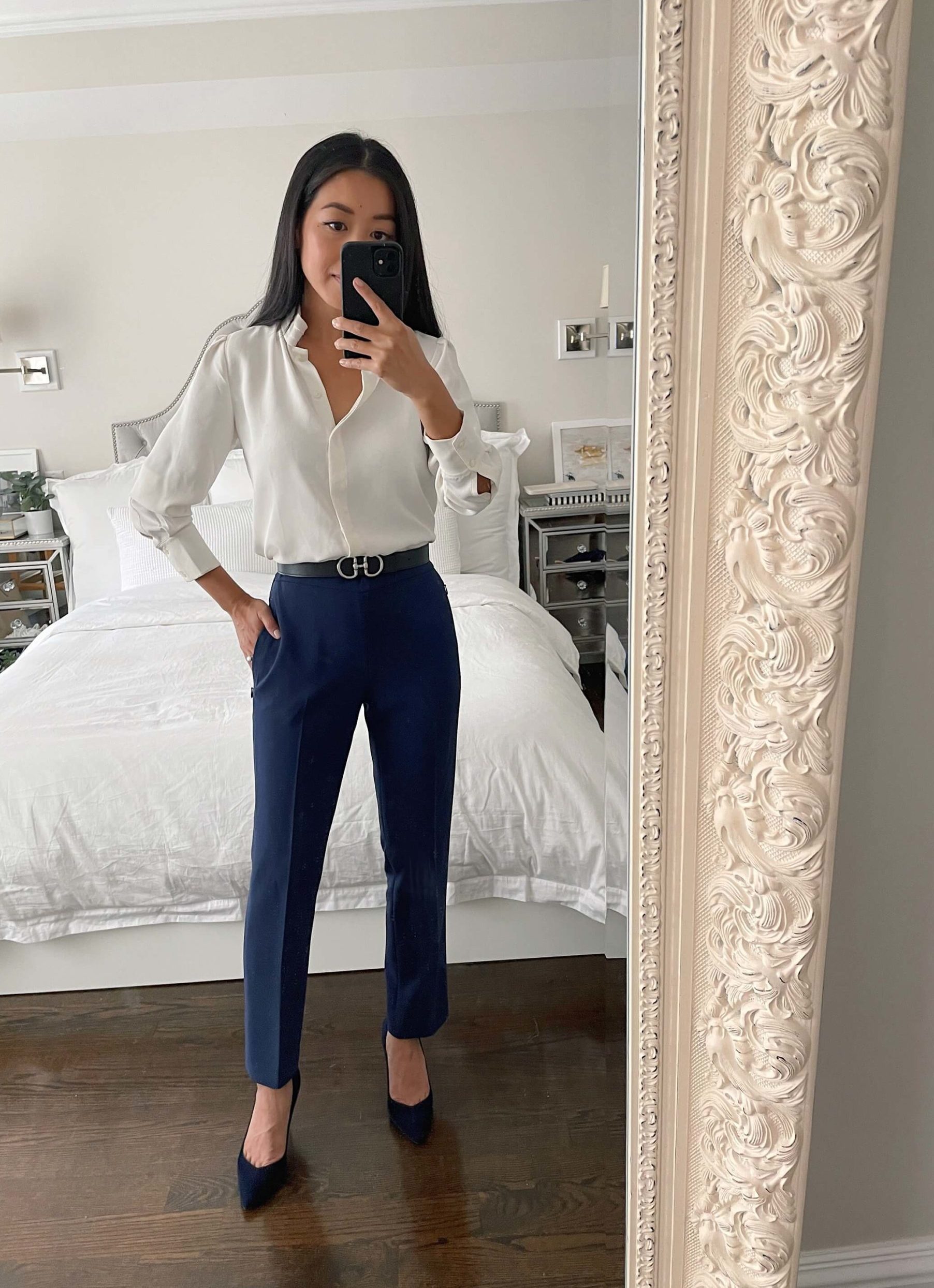 ann taylor petite blouse theory pull on pants