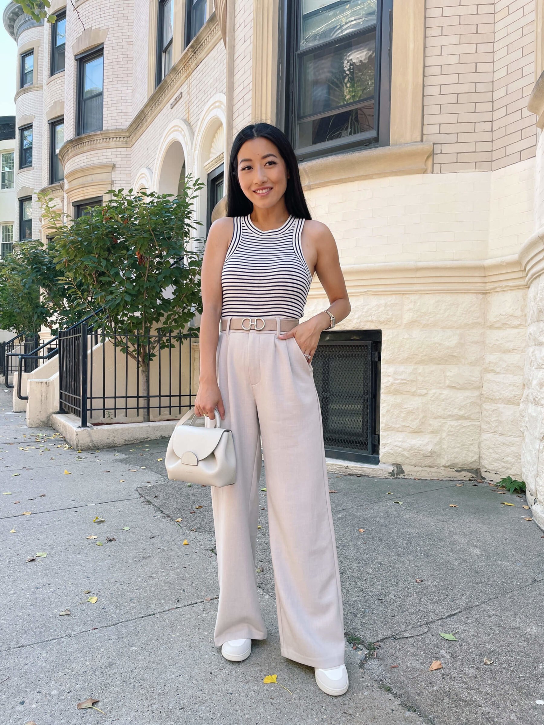 how to wear trouser pants with sneakers if petite