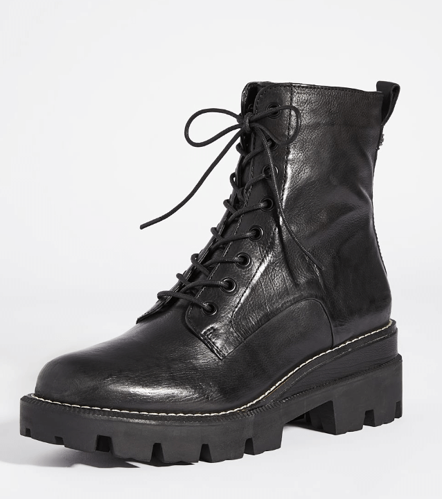 sam edelman garret combat boots black leather on sale