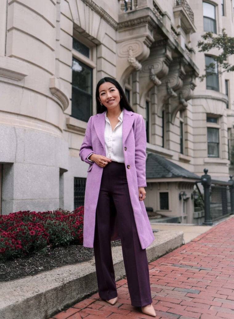 ann taylor petite lilac purple coat
