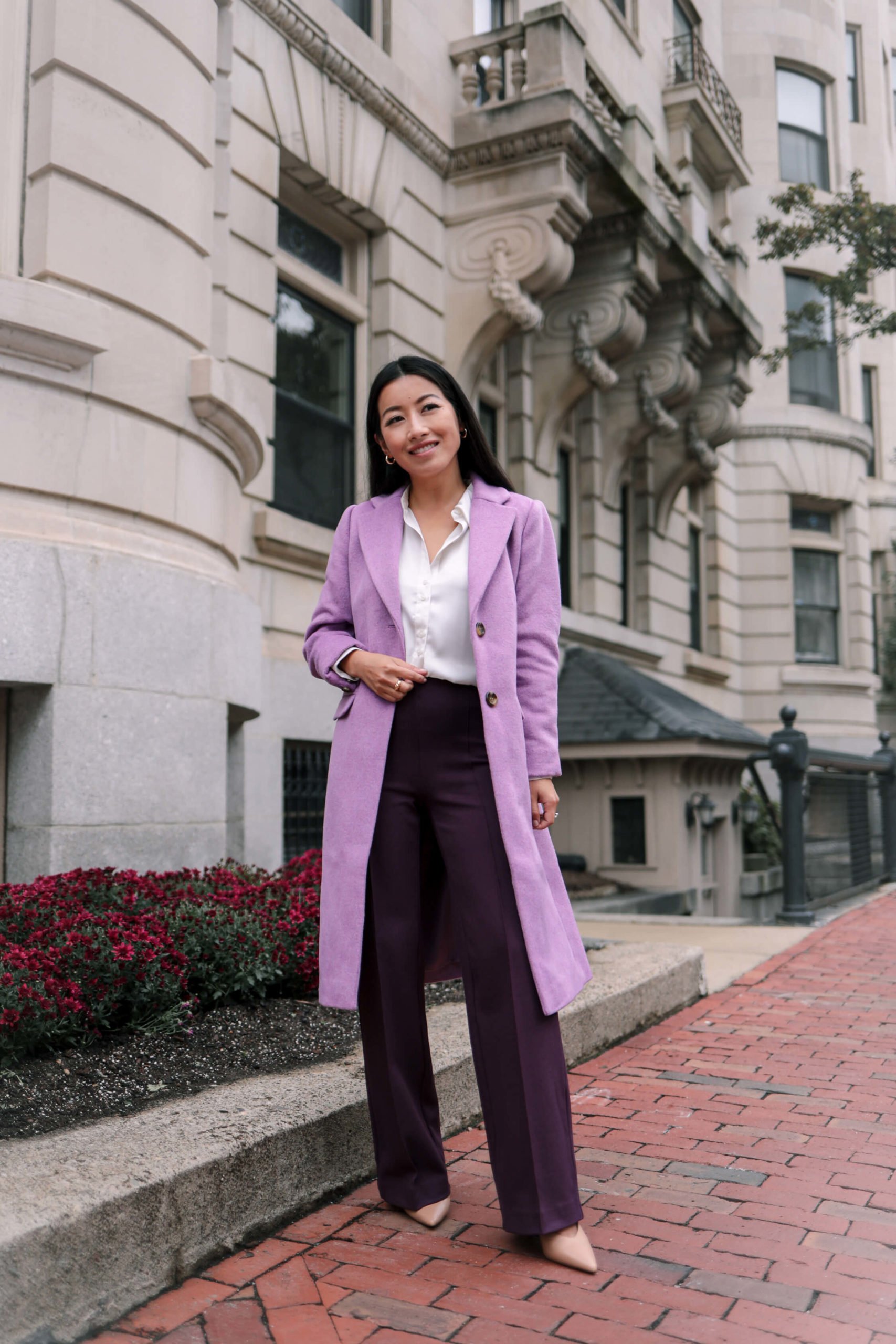 ann taylor petite lilac purple coat