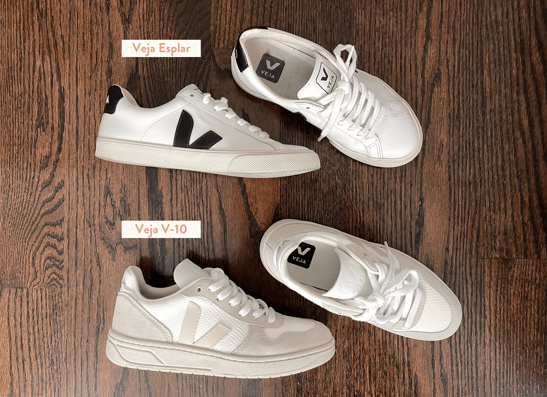 difference between veja esplar and v-10 sneakers