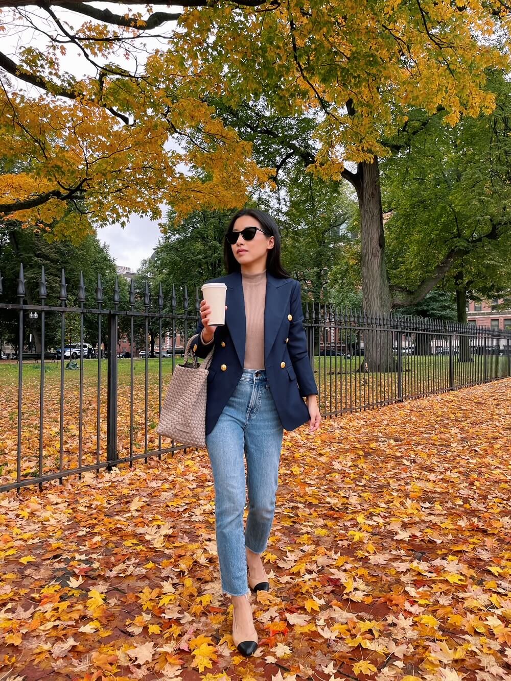 BR wool captains blazer petite outfit