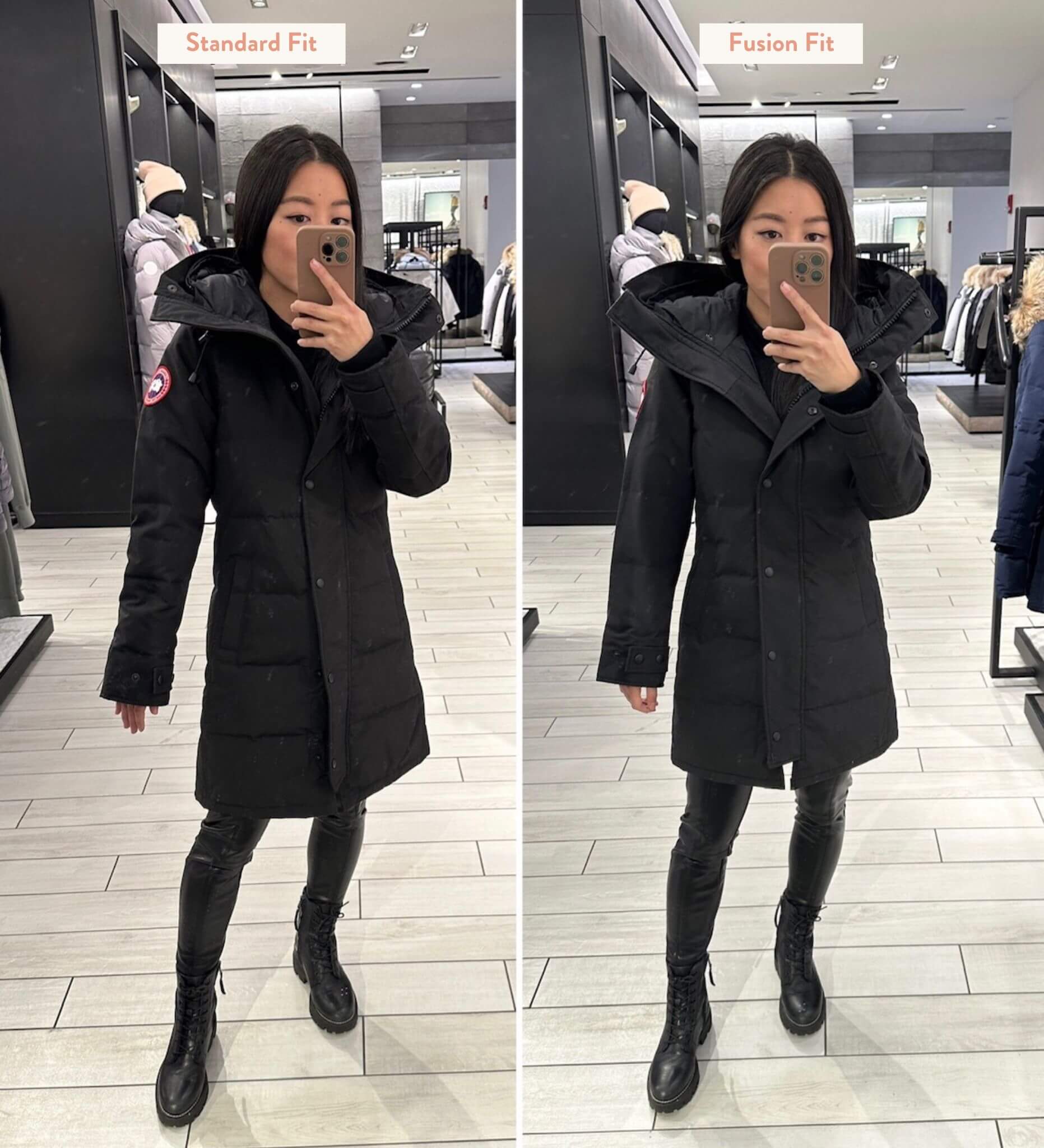Canada Goose Shelburne standard fit vs fusion fit
