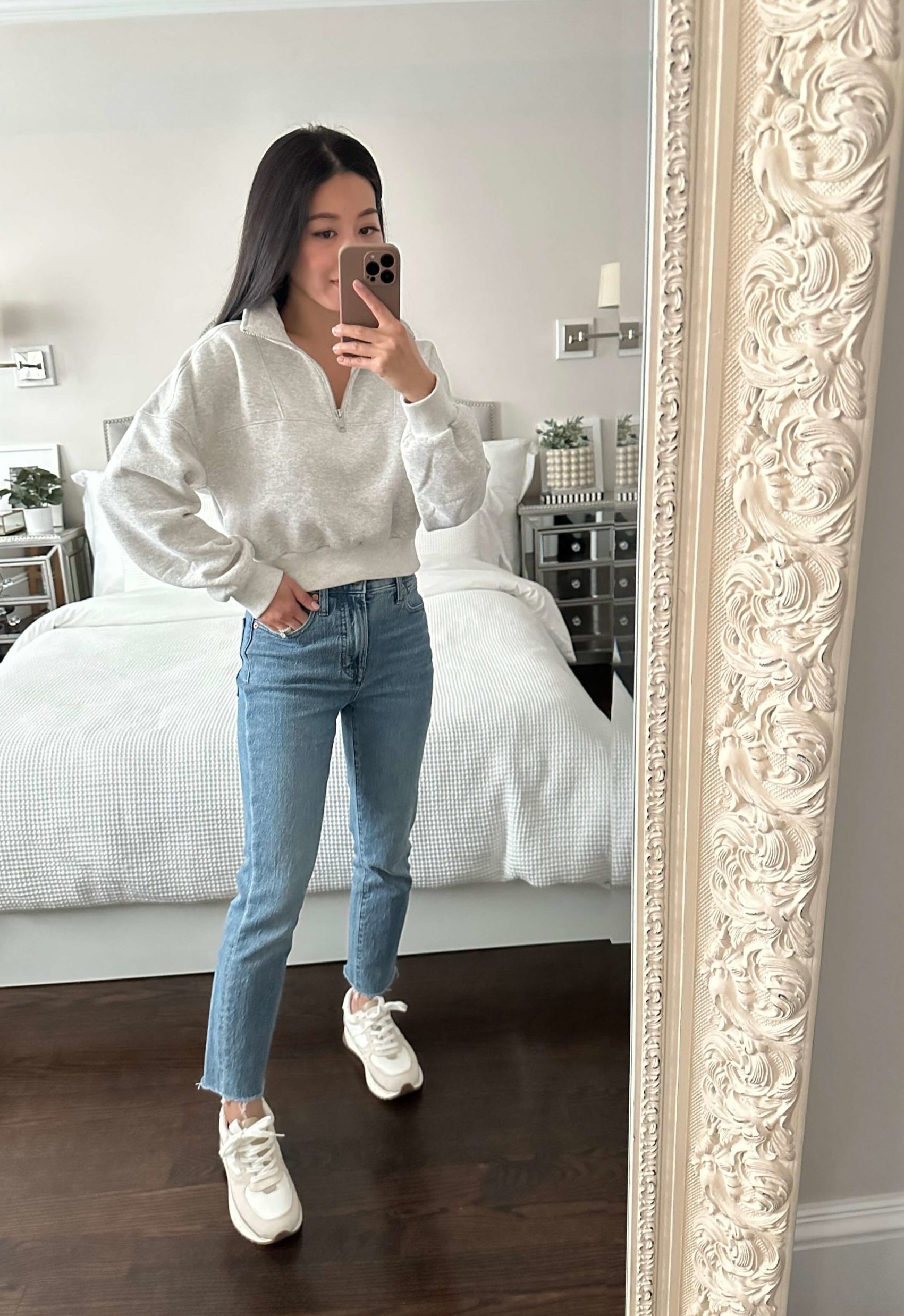 Abercrombie cropped half zip pullover