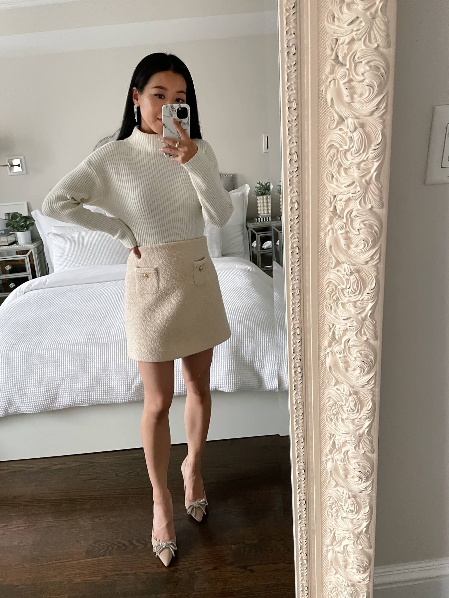 cream tweed mini skirt j.crew