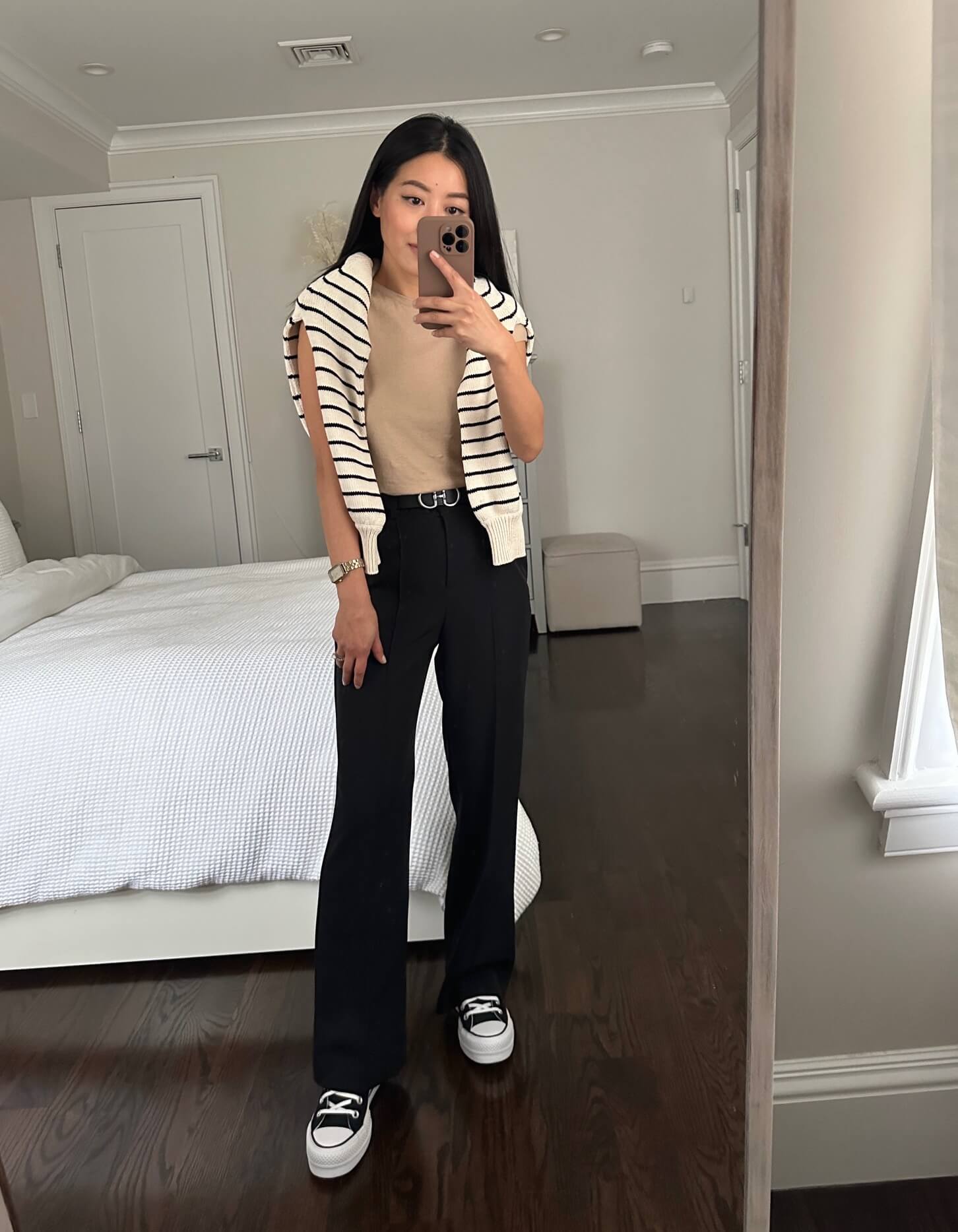 how to style black platform converse with trousers