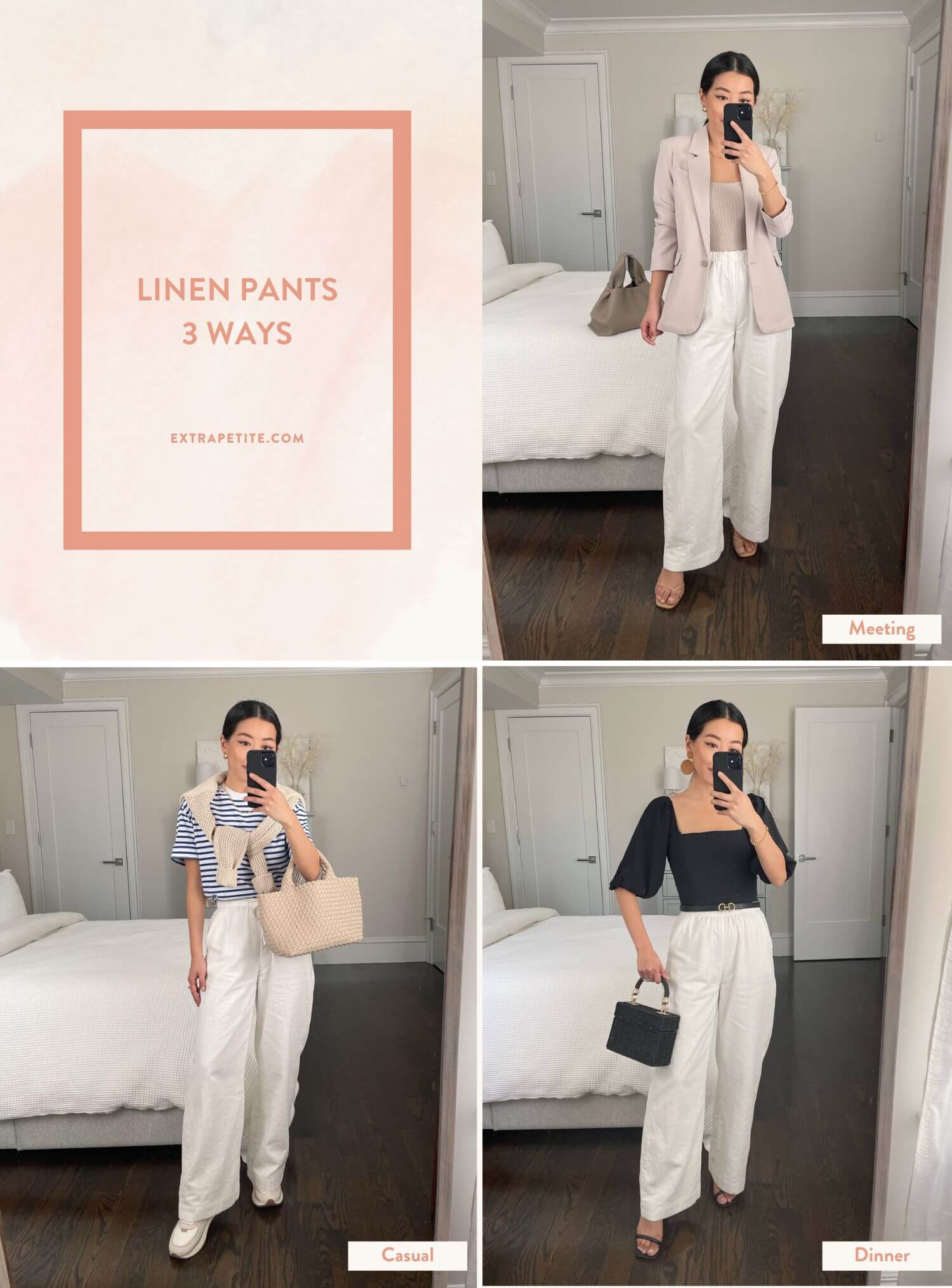 how to style white linen pants