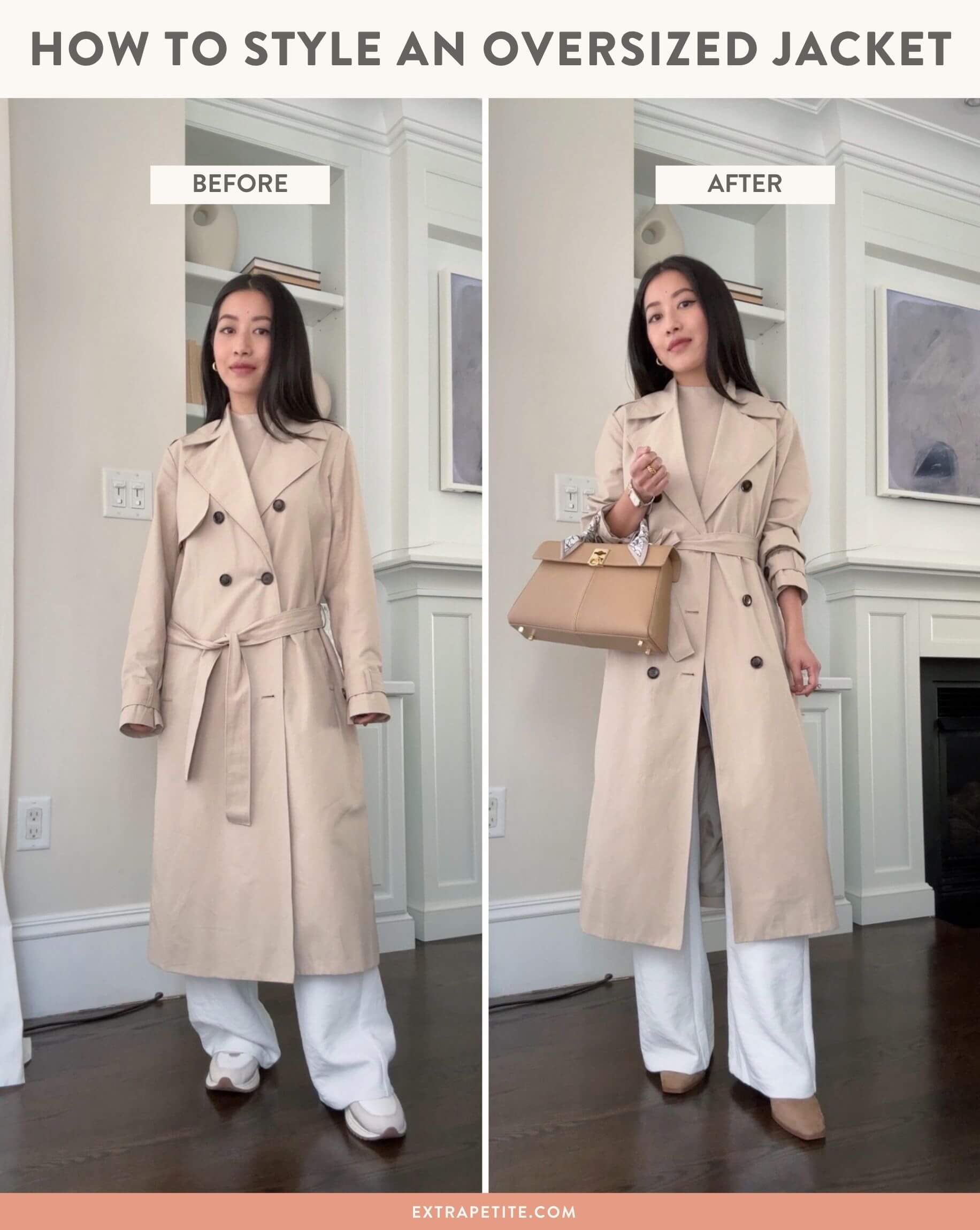 amazon trench coat petite styling