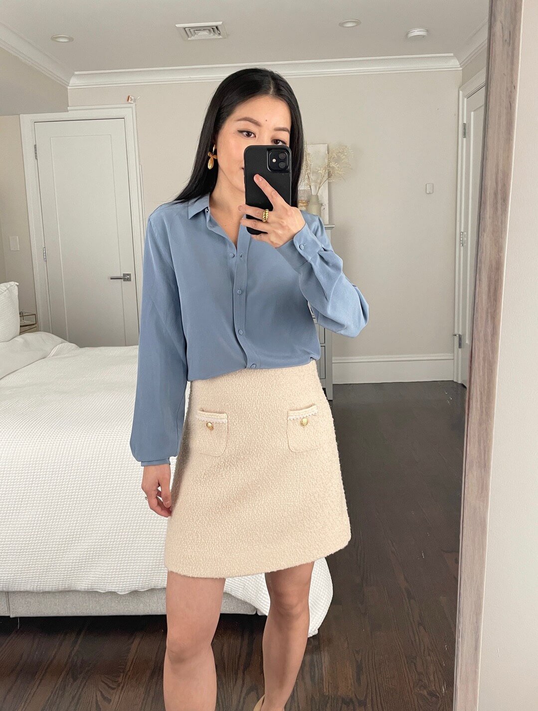 sezane ann silk blouse petite review