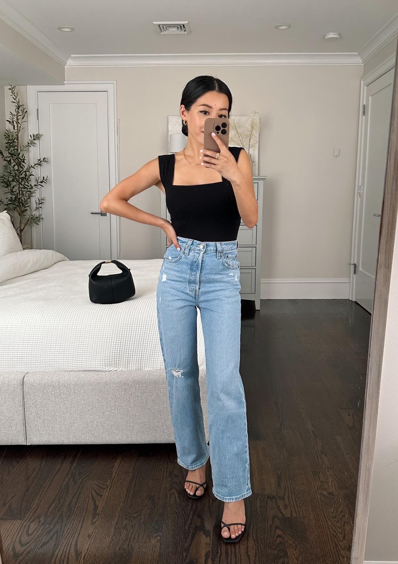 Levi's straight ankle jeans reformation tank petite