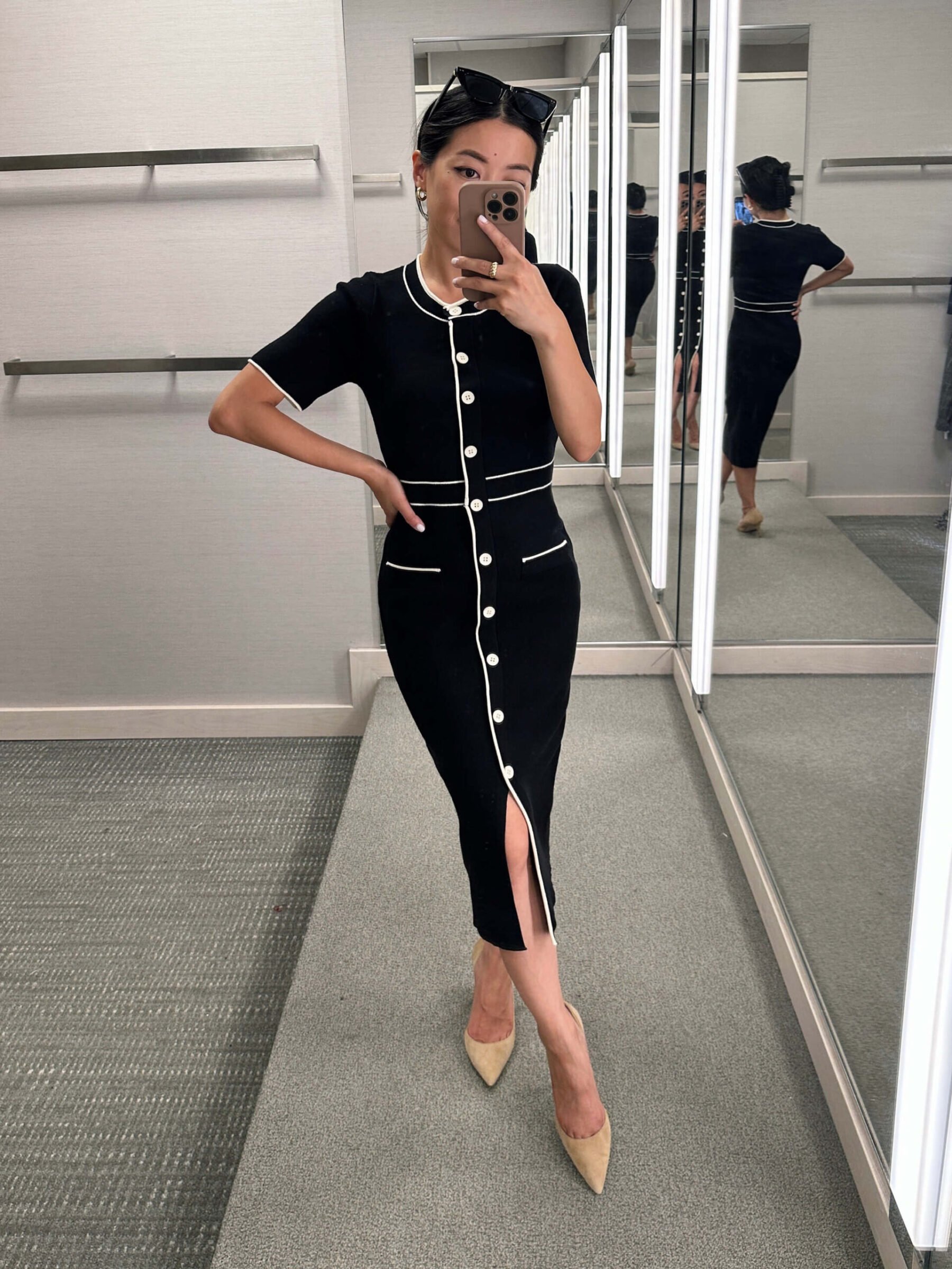 black white sweater knit dress nsale