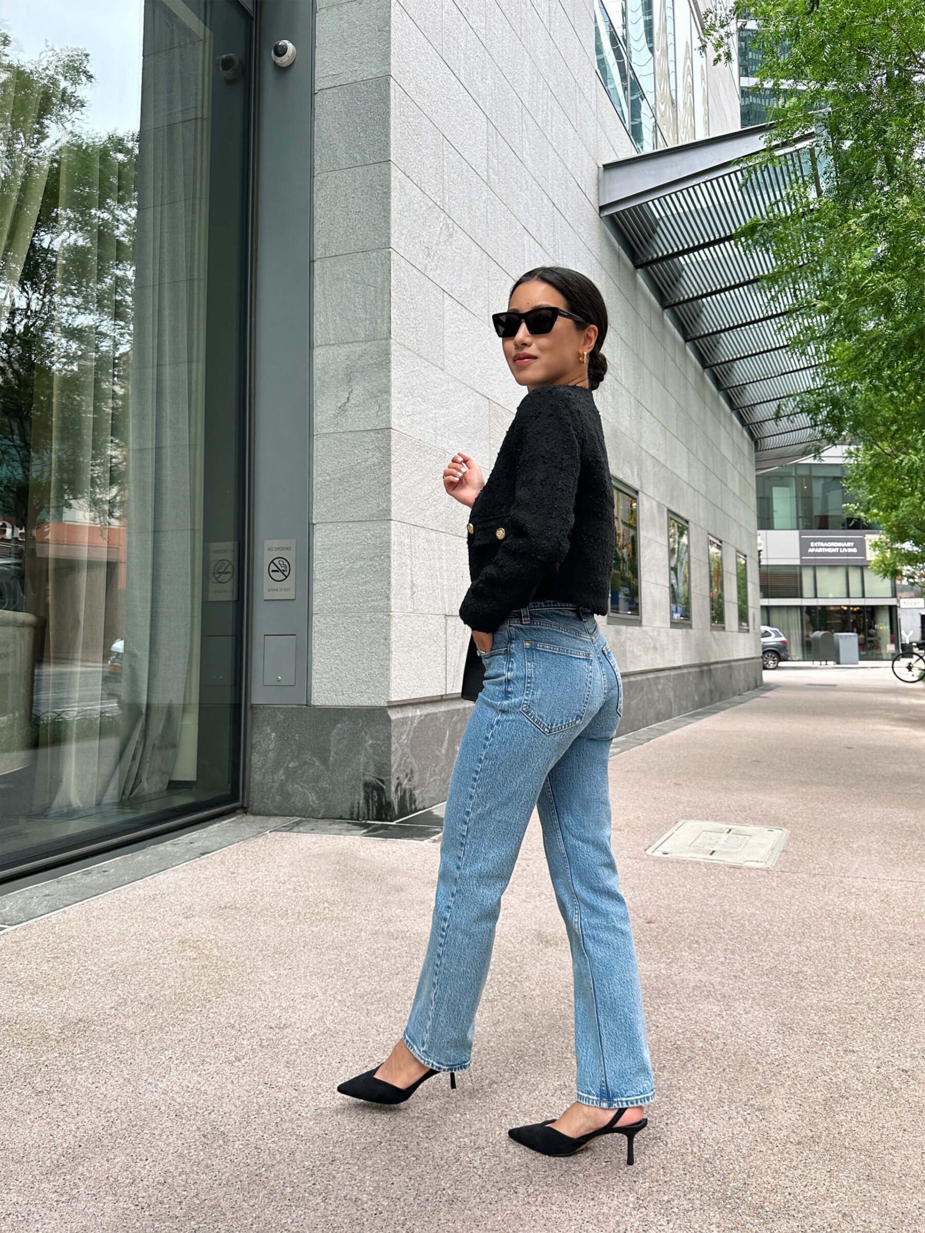 Abercrombie ultra high rise 90s straight jean extra short petite review