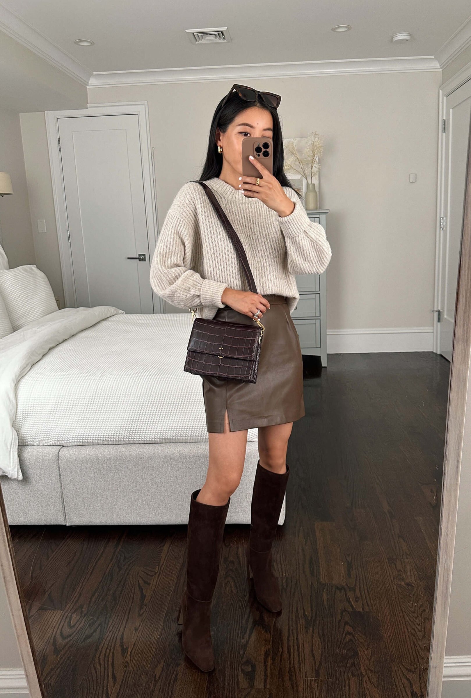 petite steve madden knee high boots with skirt